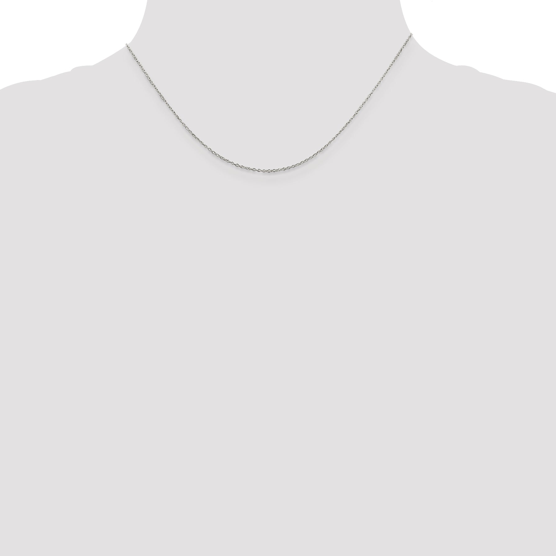 16 Inch Sterling Silver Rhodium-Plated 1.1mm Forzantina Cable Chain Necklace