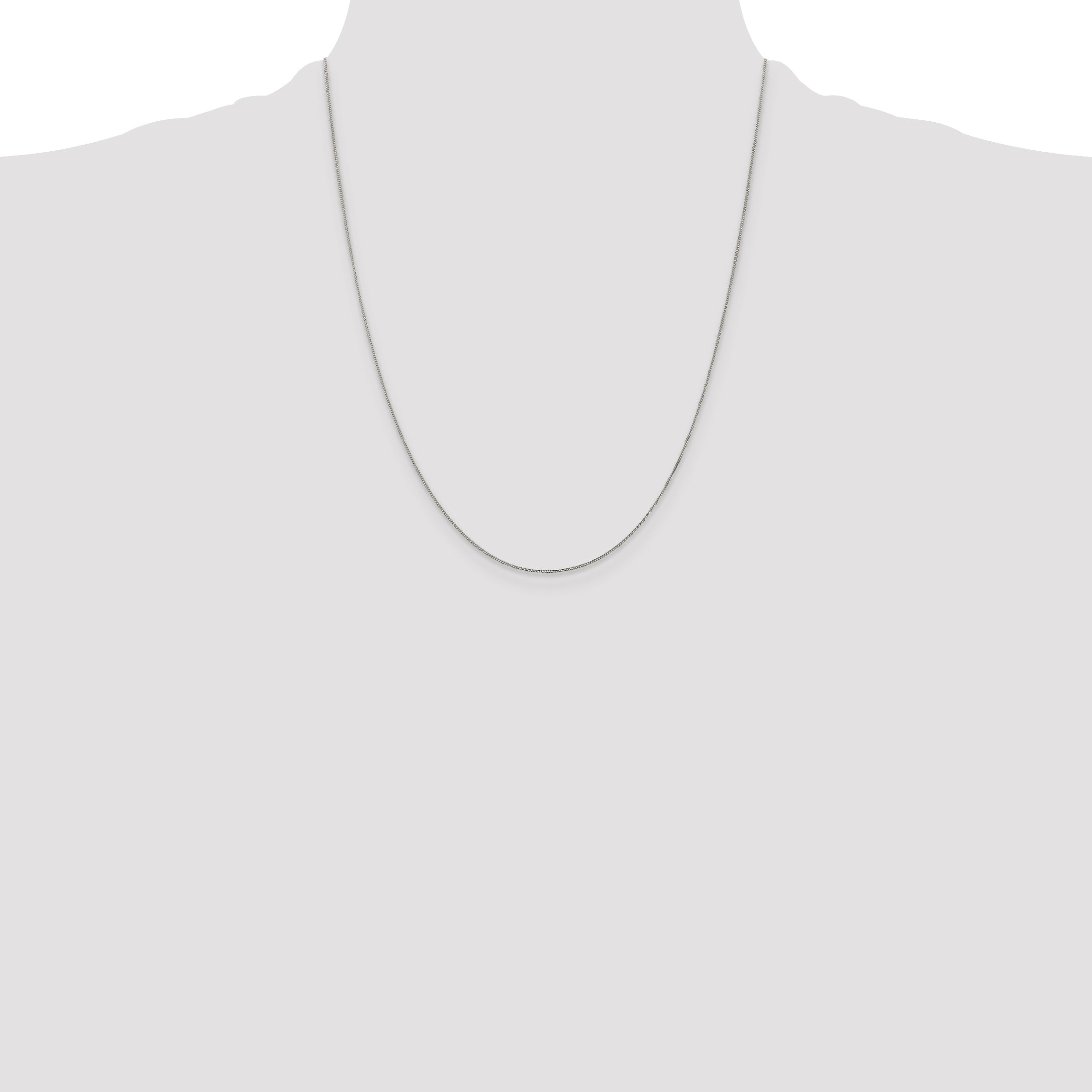 22 Inch Sterling Silver .5mm Curb Chain Necklace