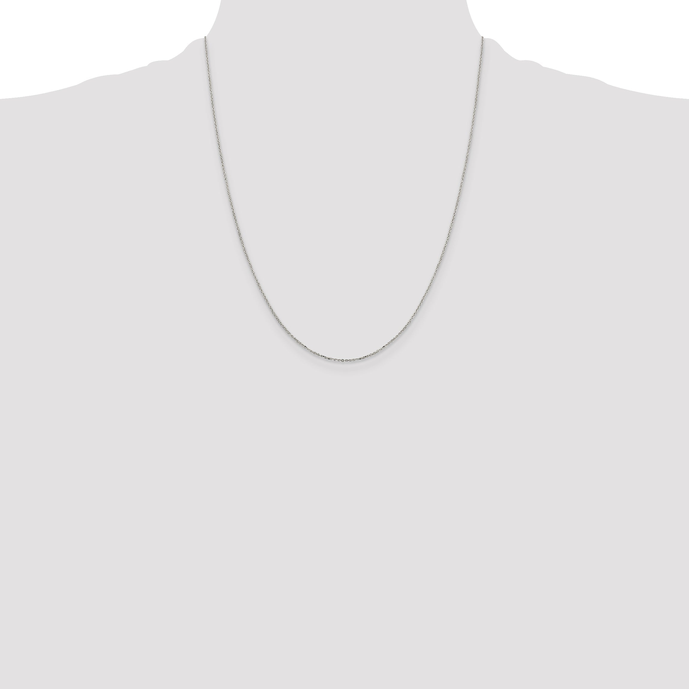 22 Inch Sterling Silver 1mm 8 Sided D/C Cable Chain Necklace