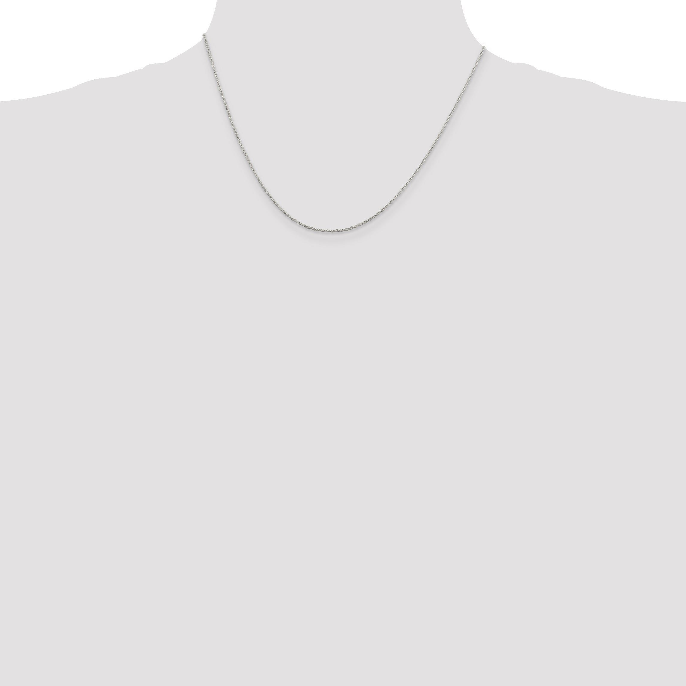 18 Inch Sterling Silver Rhodium-Plated 1.25mm Loose Rope Chain Necklace