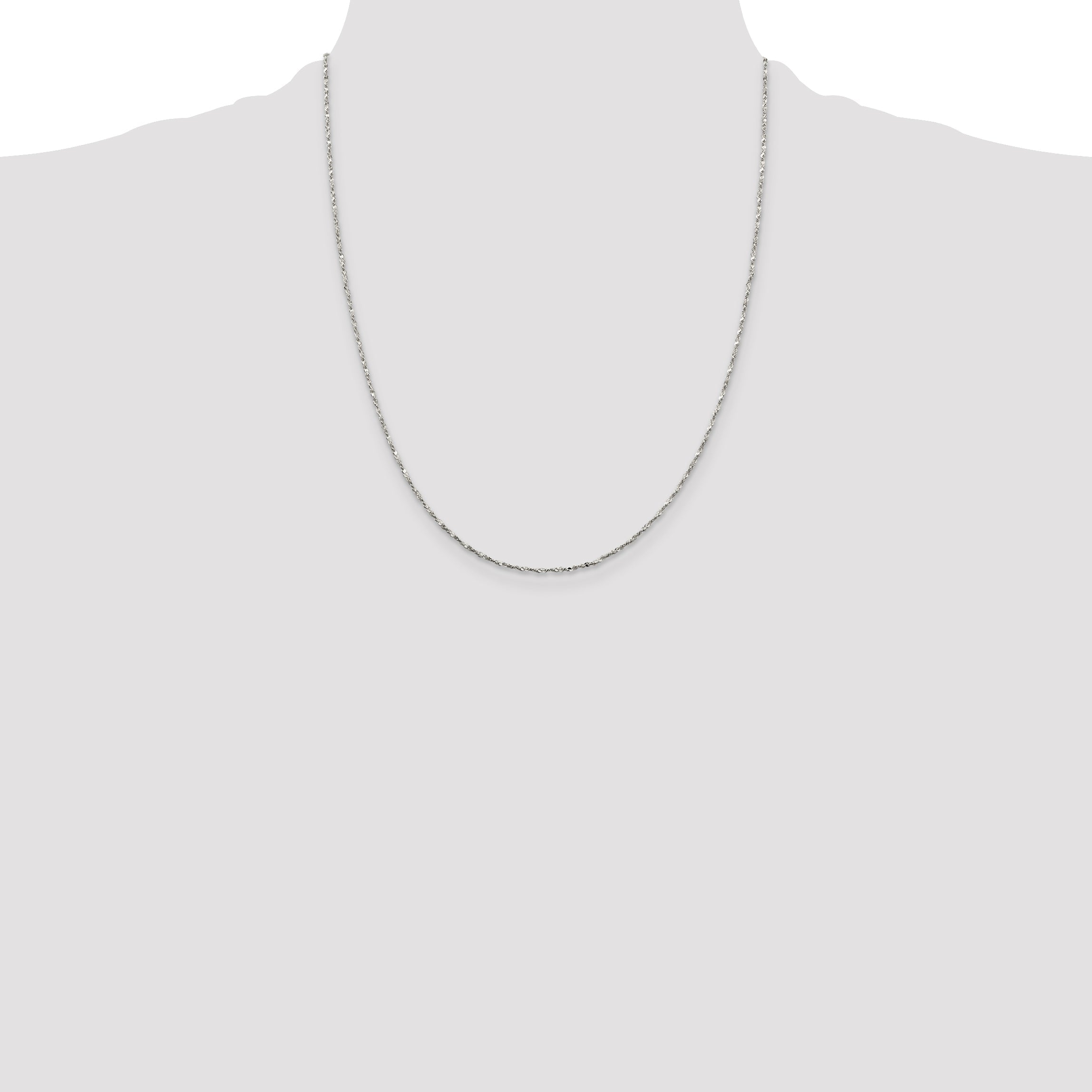 22 Inch Sterling Silver 1.2mm Twisted Serpentine Chain Necklace