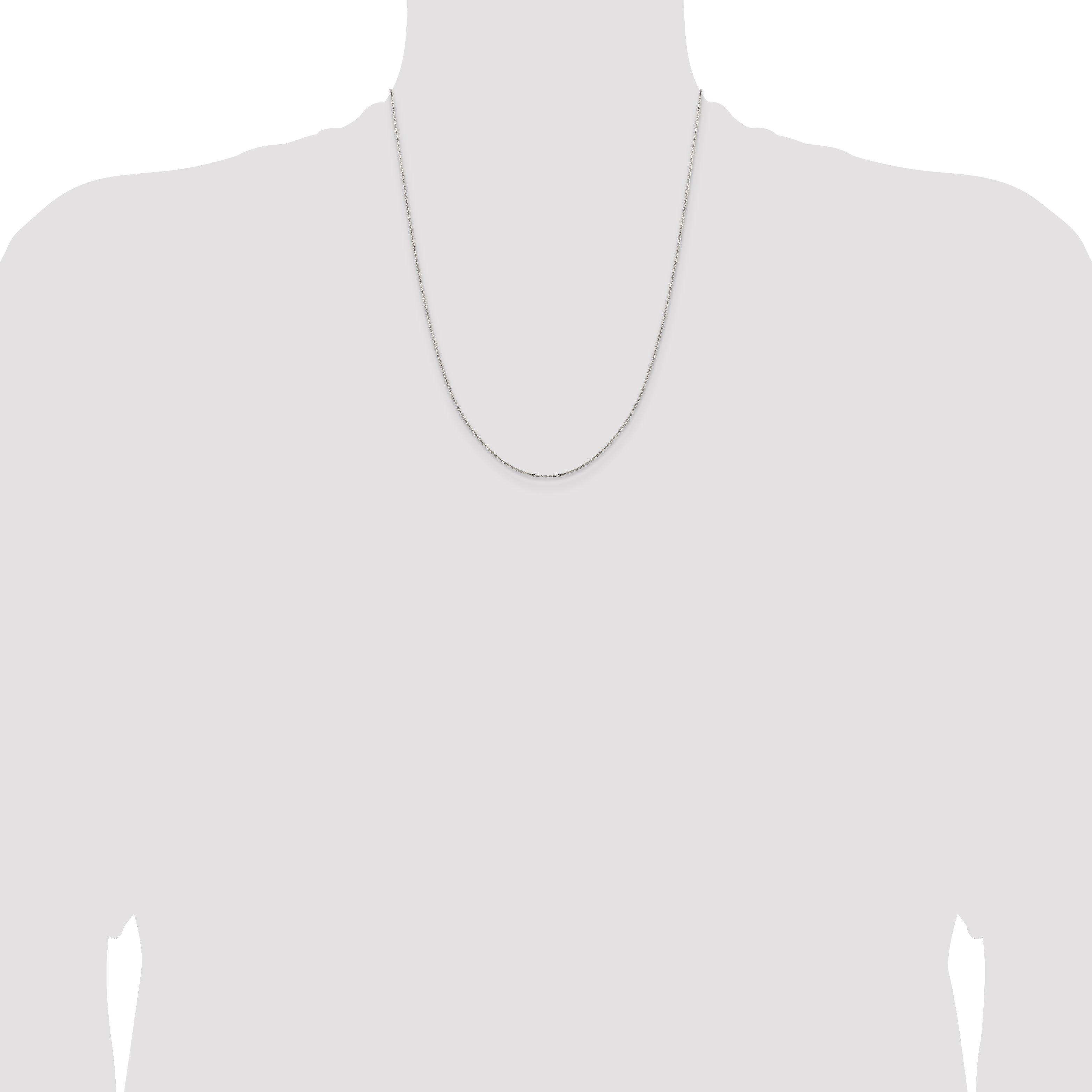 22 Inch Sterling Silver .9mm Flat Link Cable Chain W/4In Ext.