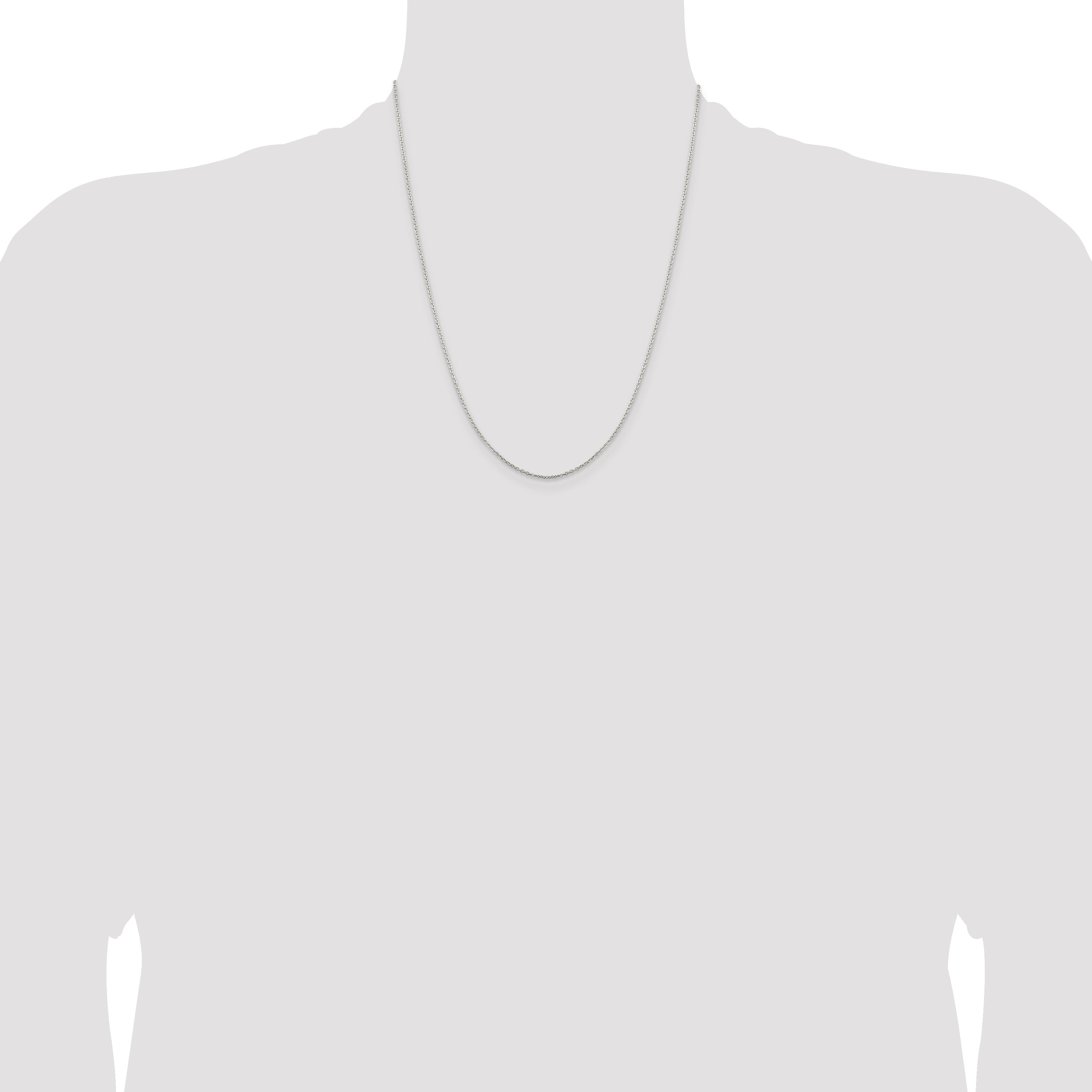 22 Inch Sterling Silver 1mm Flat Link Cable Chain W/4In Ext.