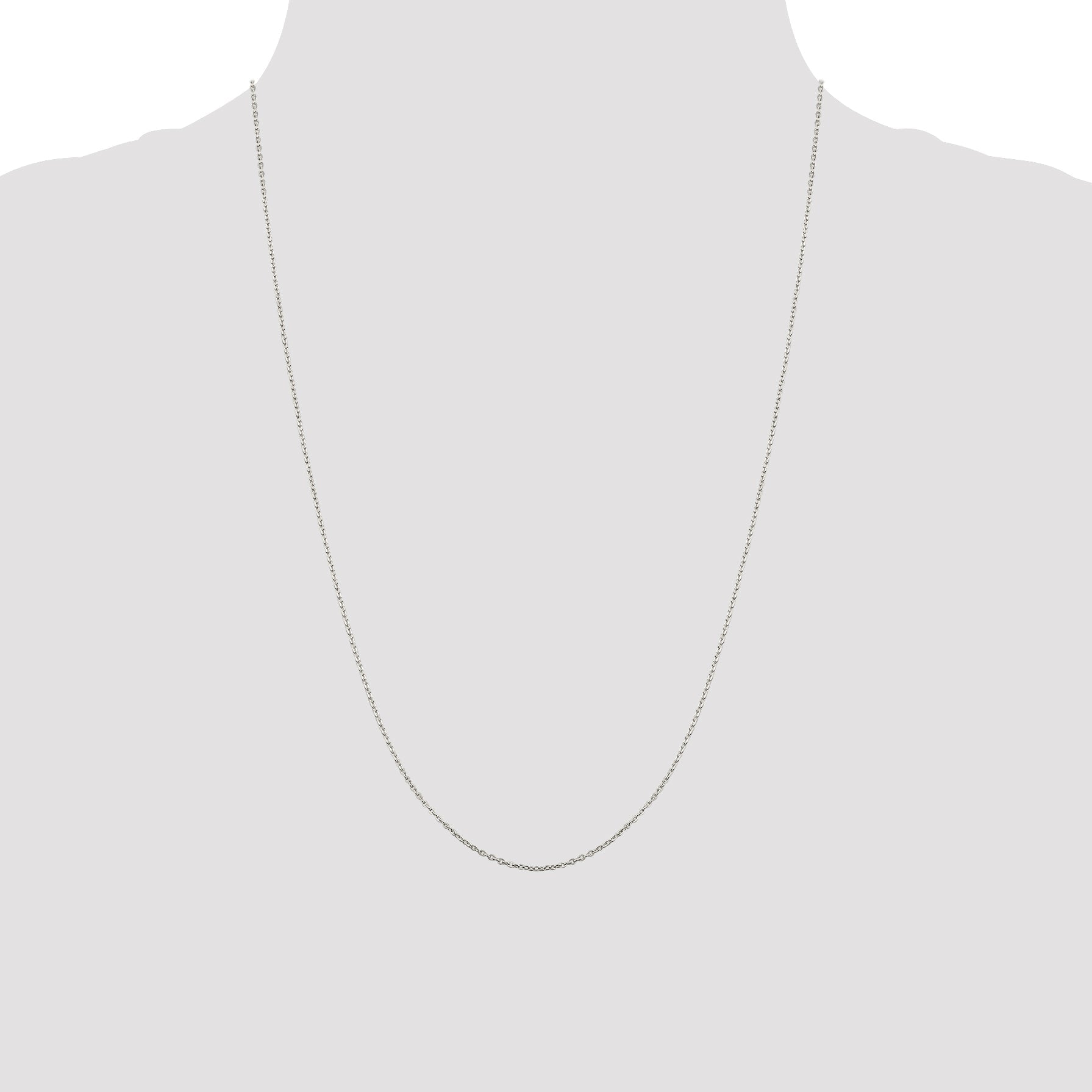 24 Inch Sterling Silver 1mm Flat Link Cable Chain Necklace