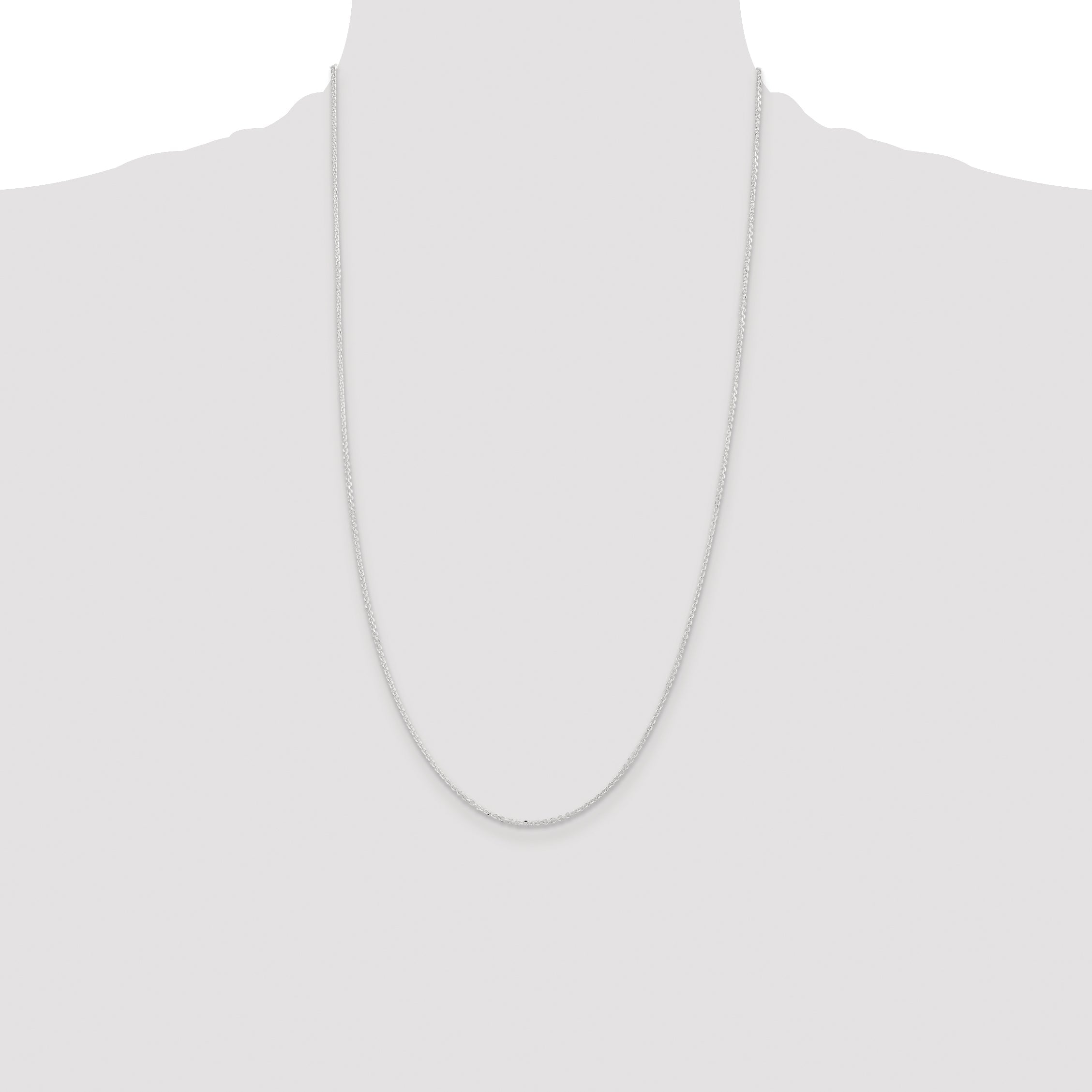 26 Inch Sterling Silver 1.85mm Diamond-Cut Forzantina Cable Chain Necklace