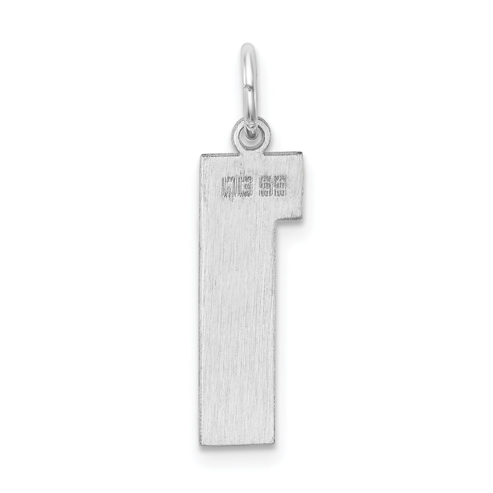 Sterling Silver Silver/Rhodium-Plated Polished Number 1 Charm