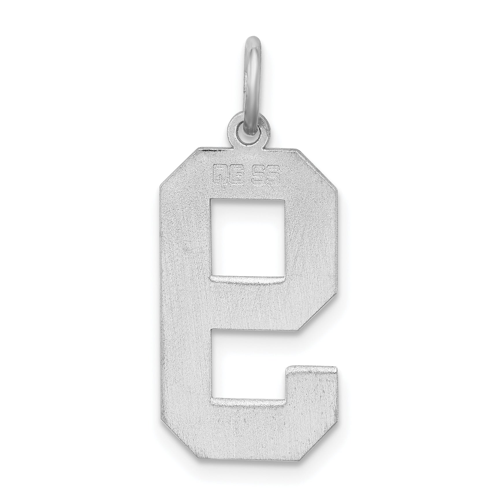 Sterling Silver Silver/Rhodium-Plated Polished Number 9 Charm