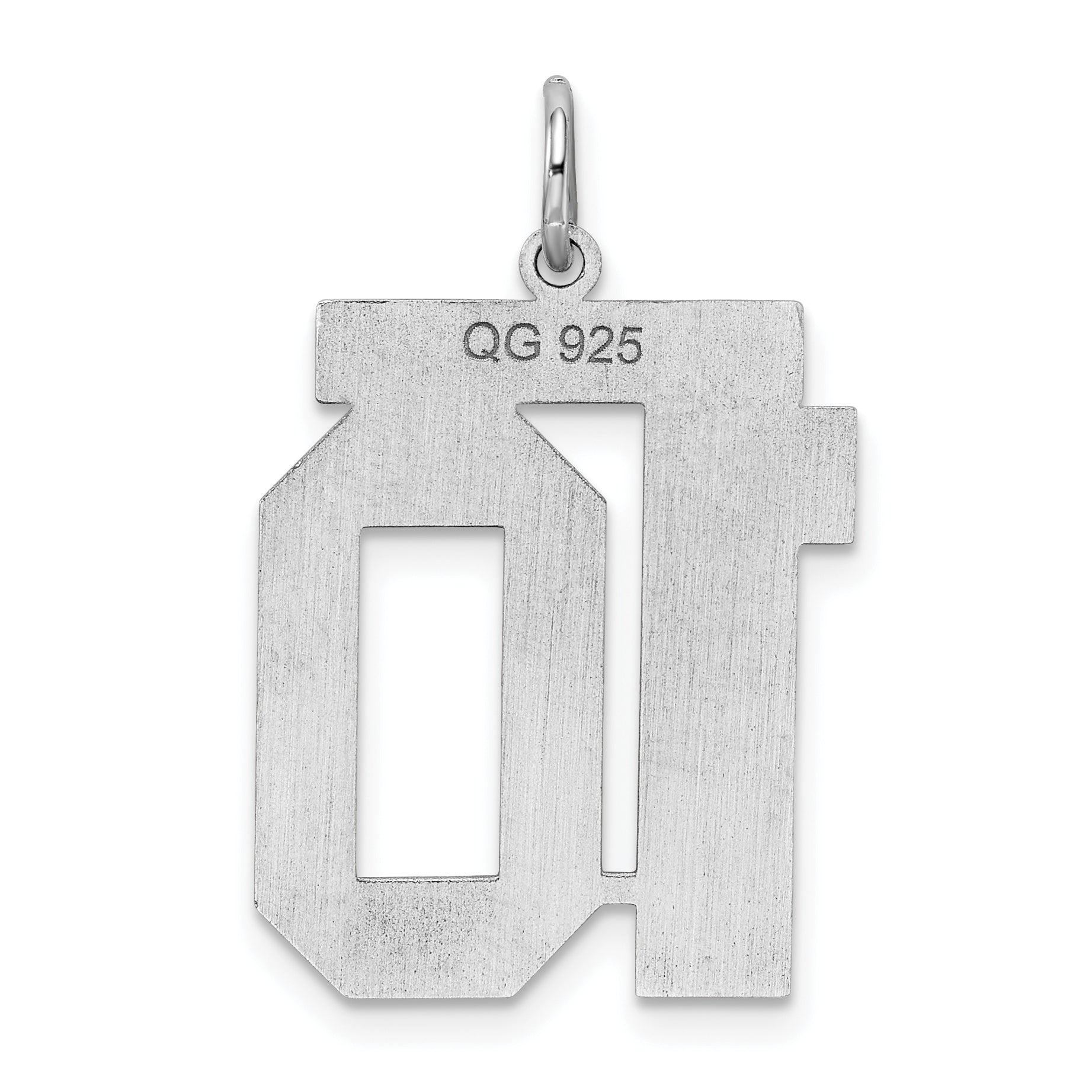 Sterling Silver Silver/Rhodium-Plated Polished Number 10 Charm