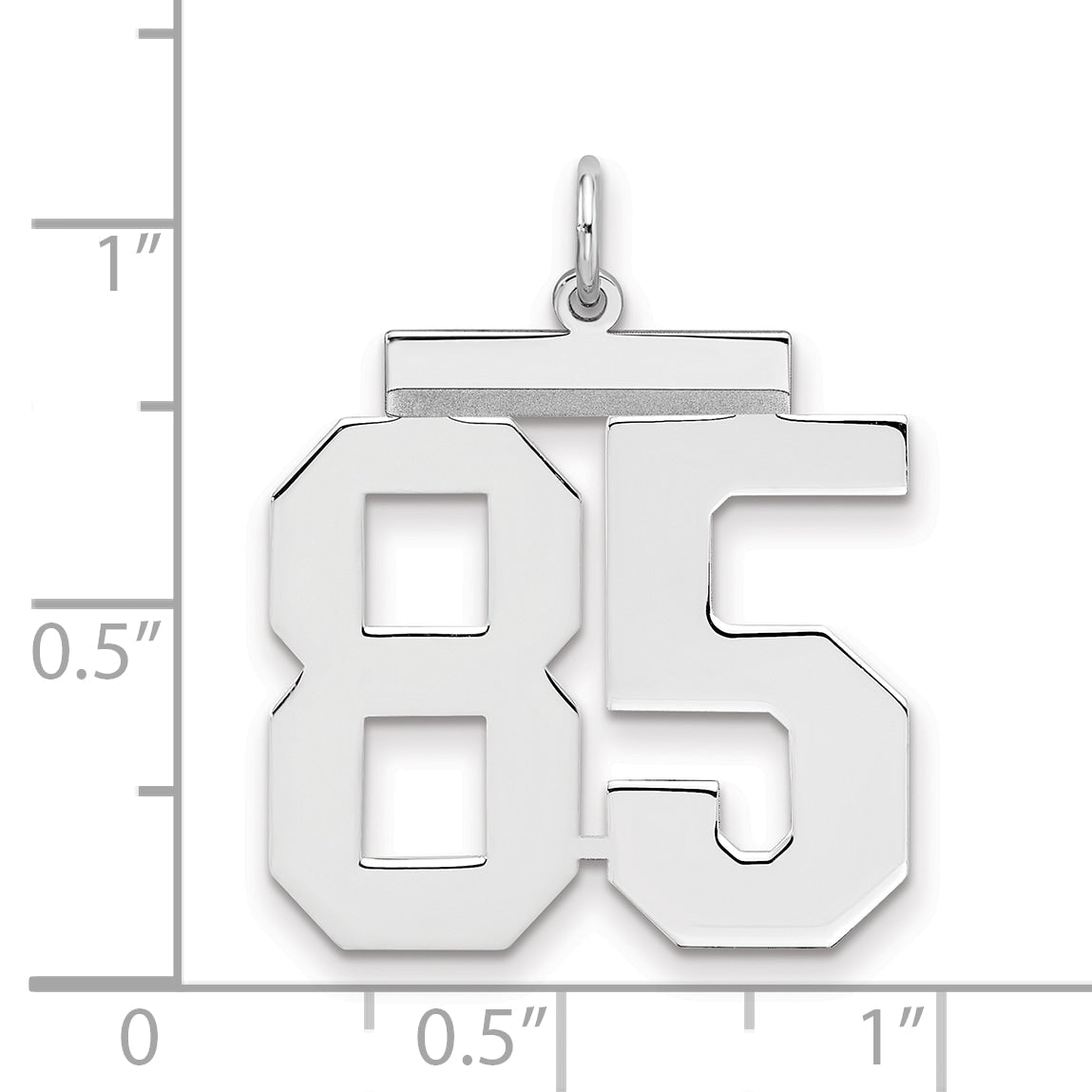 Sterling Silver Silver/Rhodium-Plated Polished Number 85 Charm