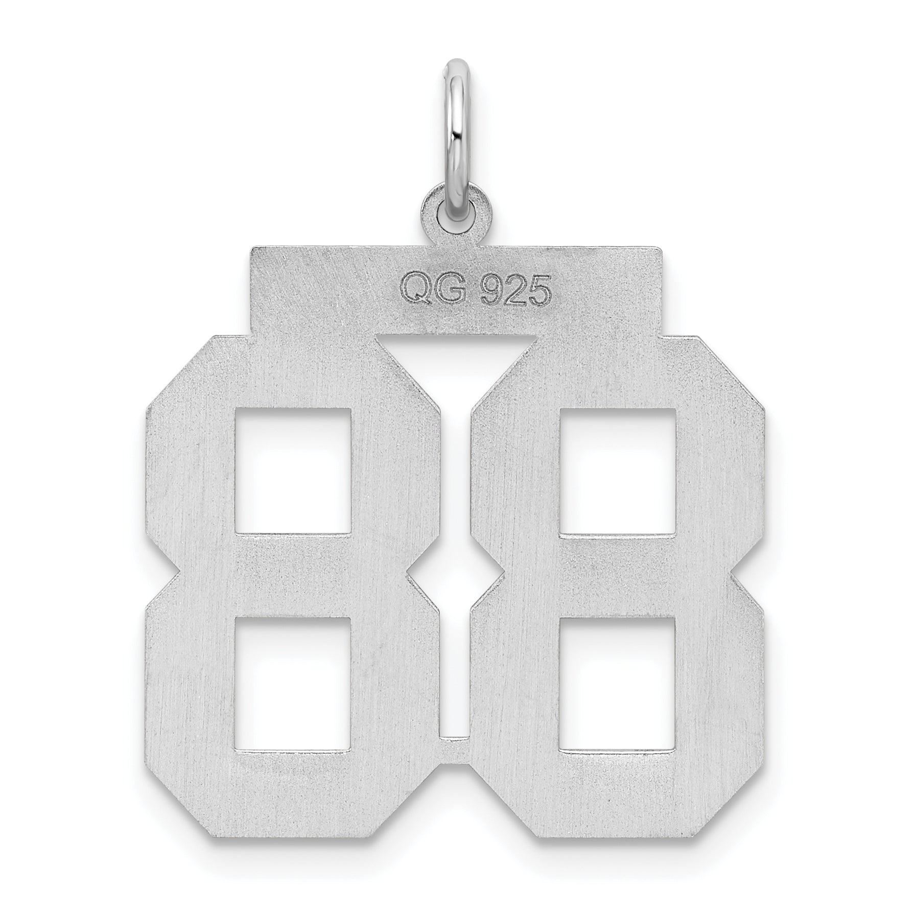 Sterling Silver Silver/Rhodium-Plated Polished Number 88 Charm
