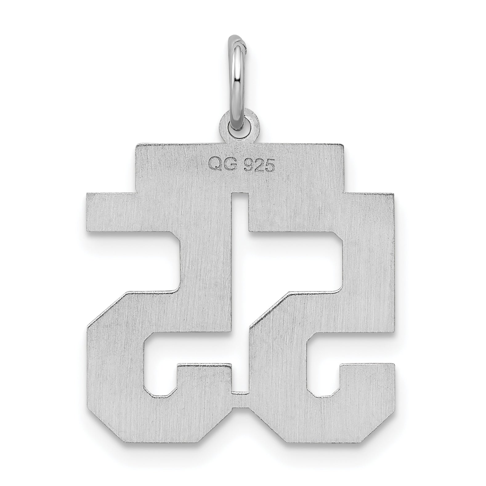 Sterling Silver Silver/Rhodium-Plated Satin Number 55 Charm