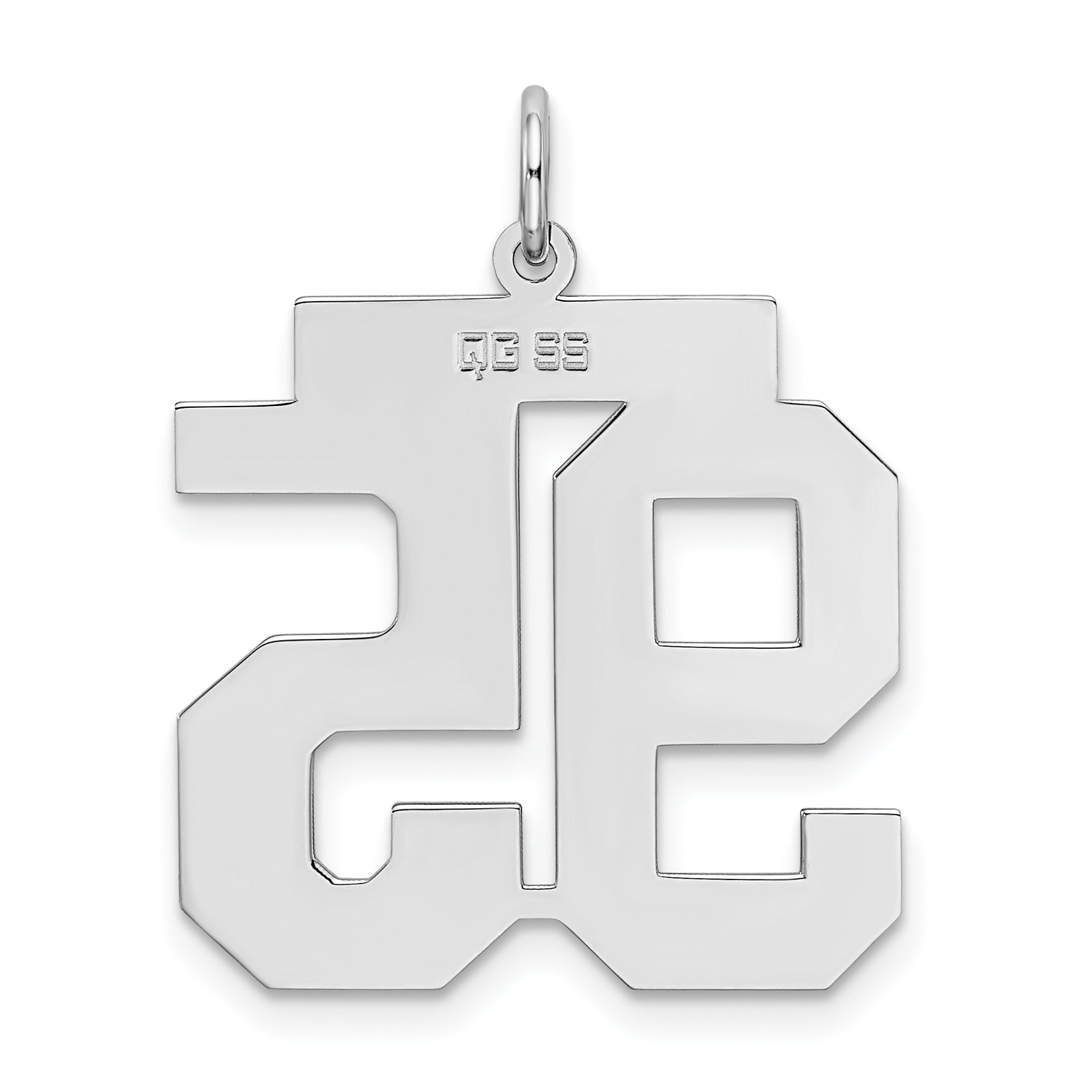Sterling Silver Silver/Rhodium-Plated Satin Number 95 Charm