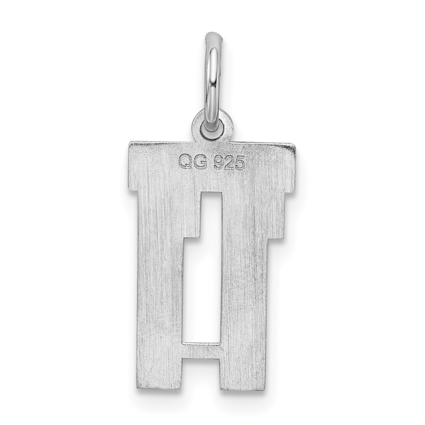 Sterling Silver Silver/Rhodium-Plated Satin Number 11 Charm