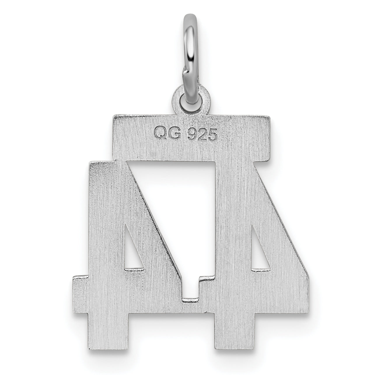 Sterling Silver Silver/Rhodium-Plated Satin Number 44 Charm