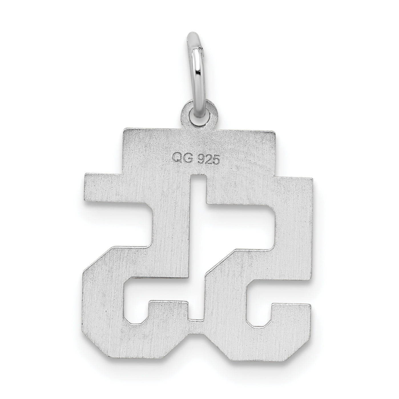 Sterling Silver Silver/Rhodium-Plated Satin Number 55 Charm
