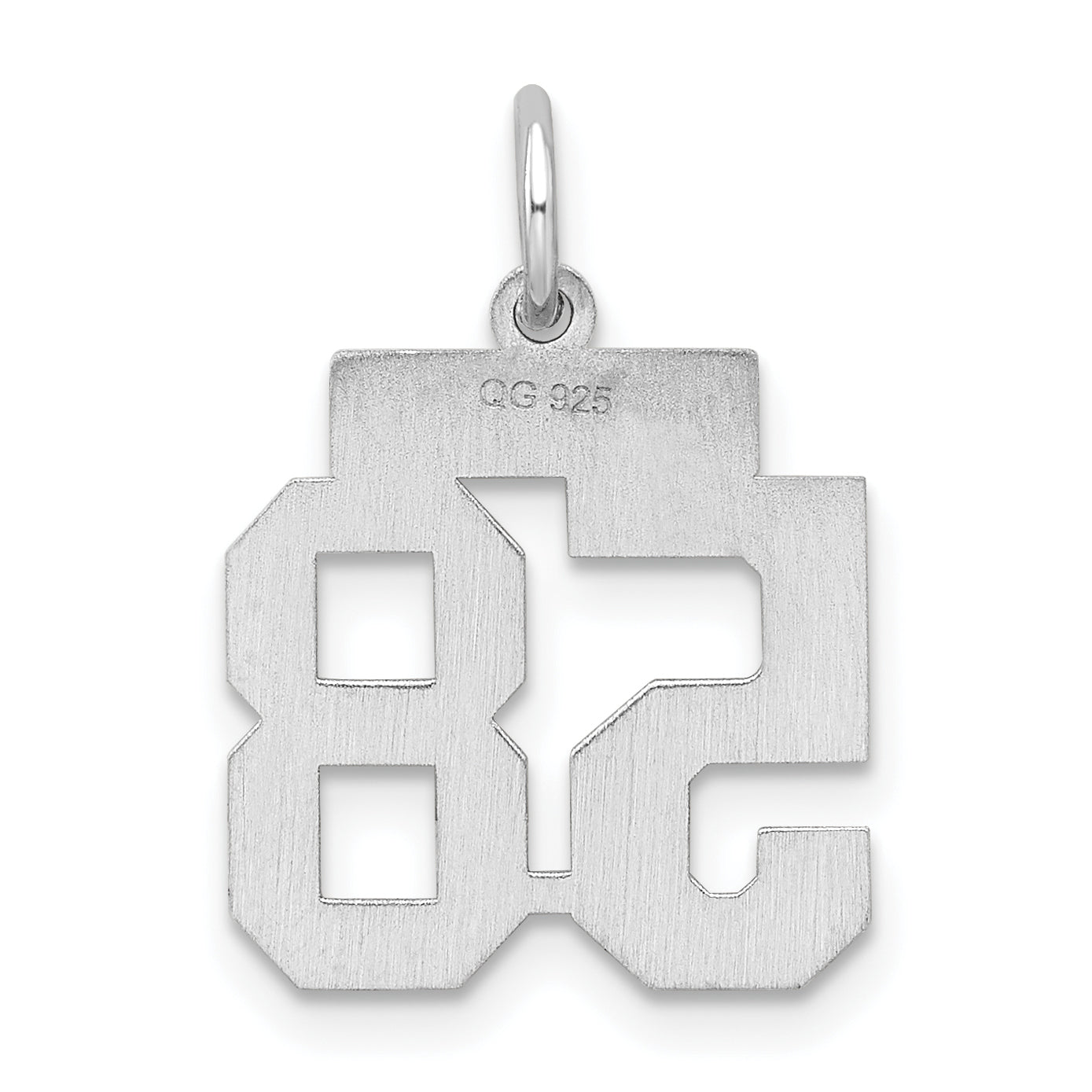 Sterling Silver Silver/Rhodium-Plated Satin Number 58 Charm