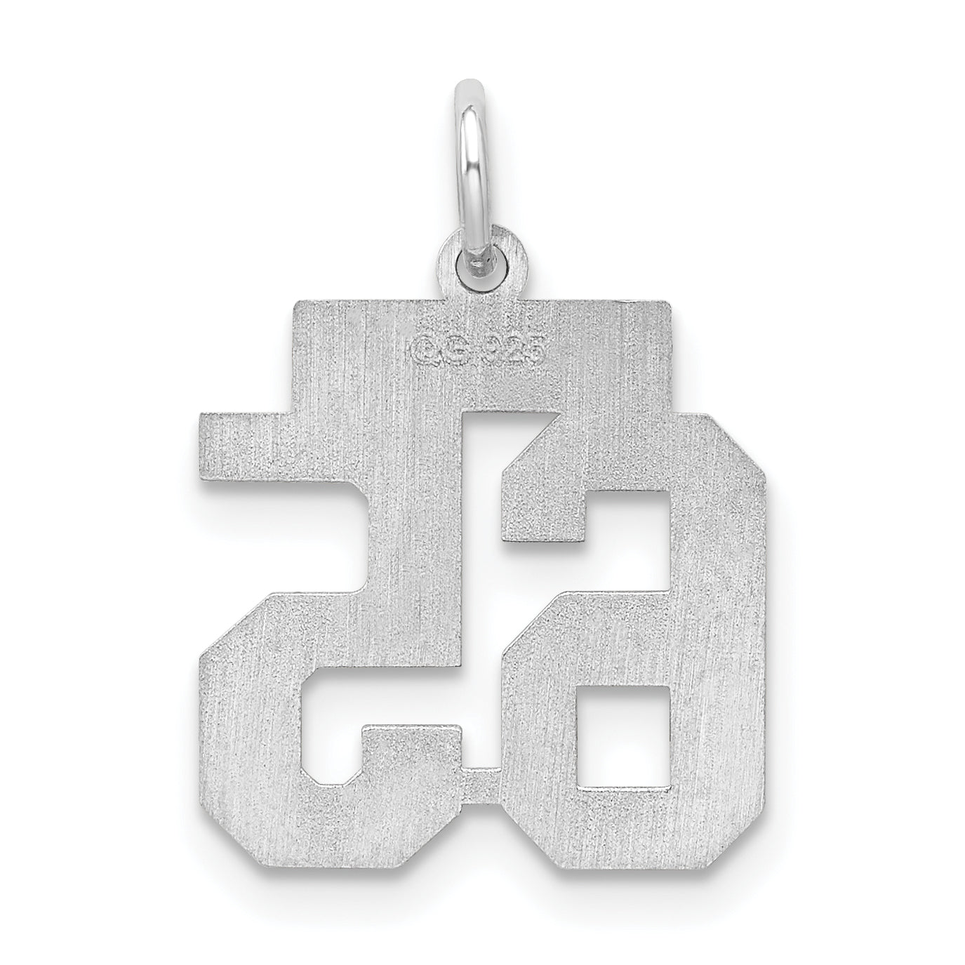 Sterling Silver Silver/Rhodium-Plated Satin Number 65 Charm