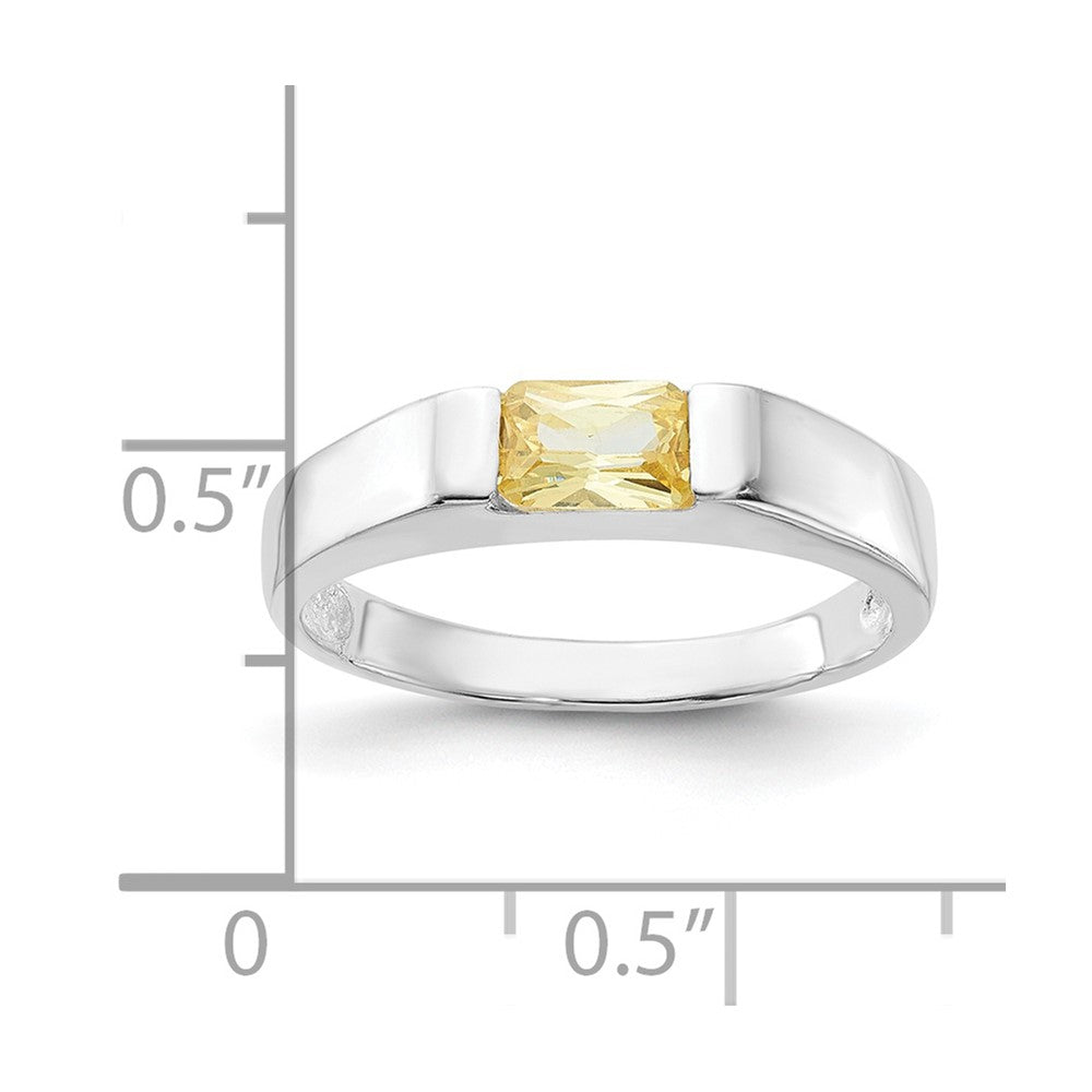 Sterling Silver Yellow Cz Ring