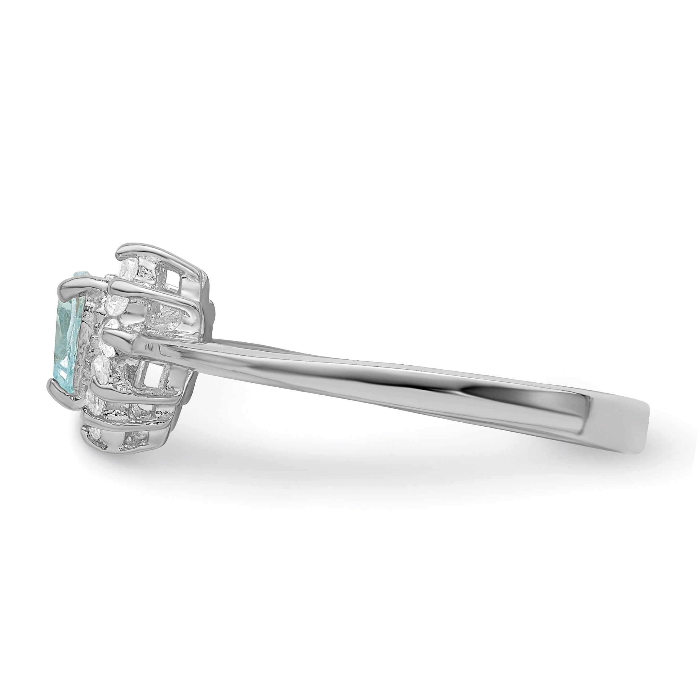 Sterling Silver Rhodium Blue Topaz Ring (Size 7 Only)