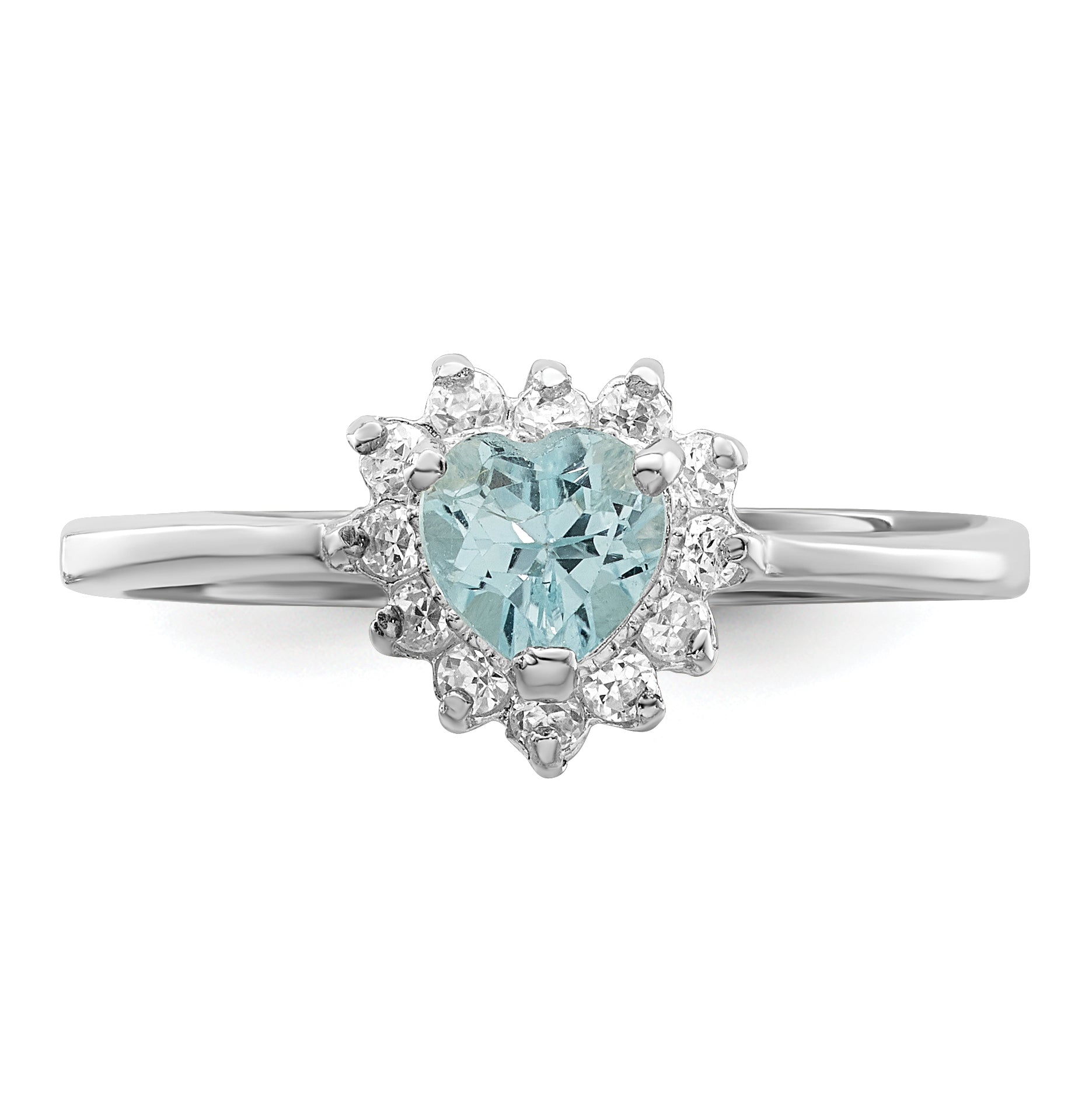 Sterling Silver Rhodium Blue Topaz Ring (Size 7 Only)