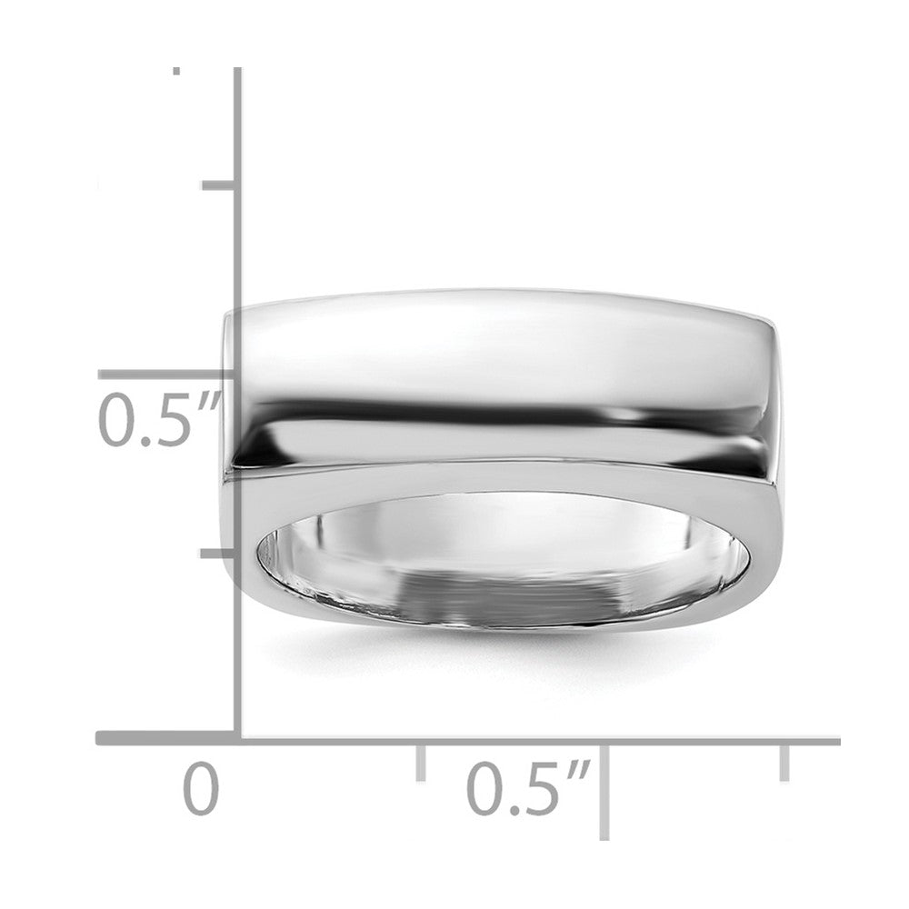 Sterling Silver Polished Square Domed Ring