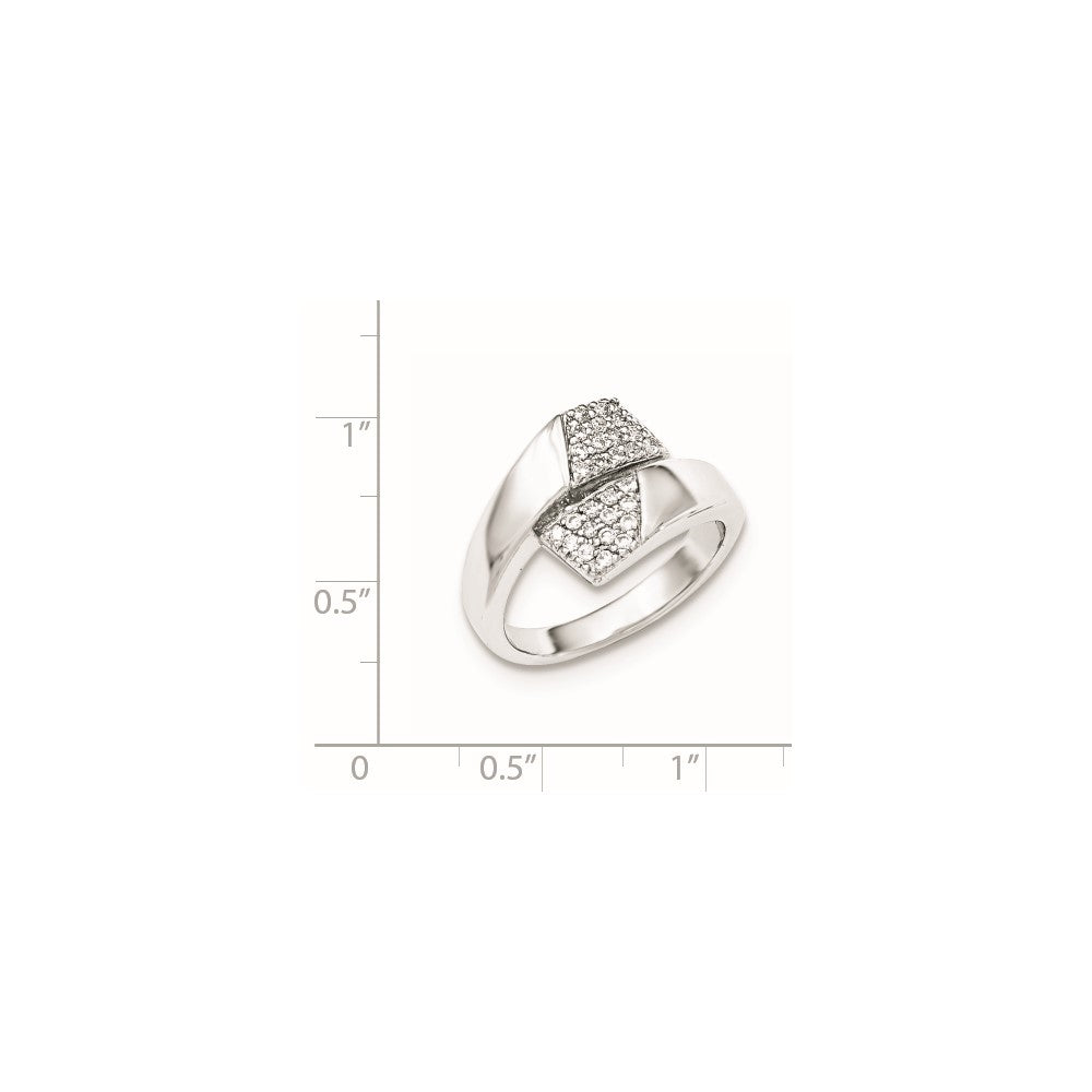 Sterling Silver Rhodium Plated Cz Ring