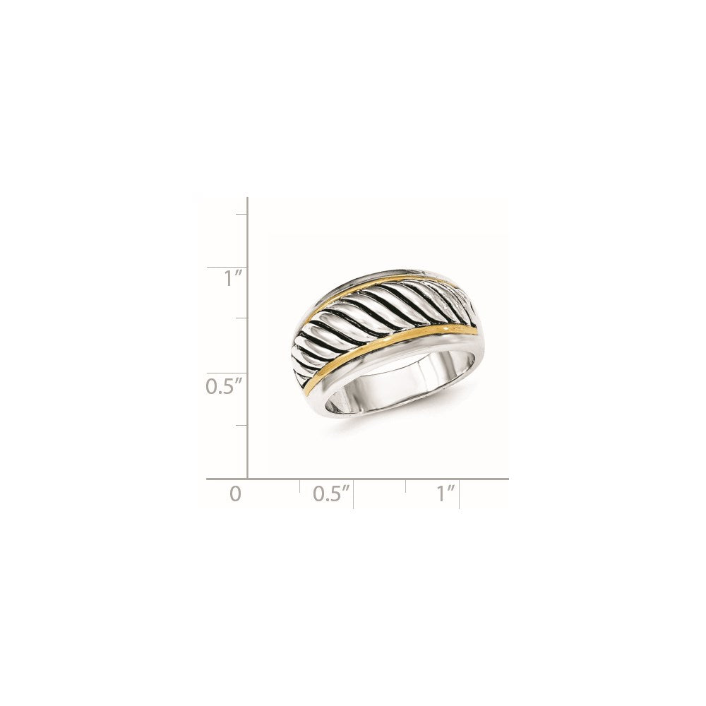 Sterling Silver Gold Tone Antiqued Ring