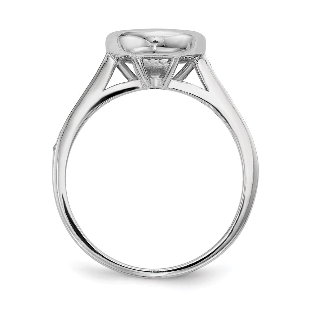 Sterling Silver Rhodium Plated Cz 3 Ring Set
