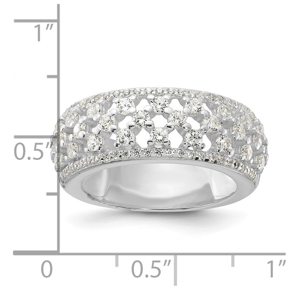 Sterling Silver Polished Cz Ring