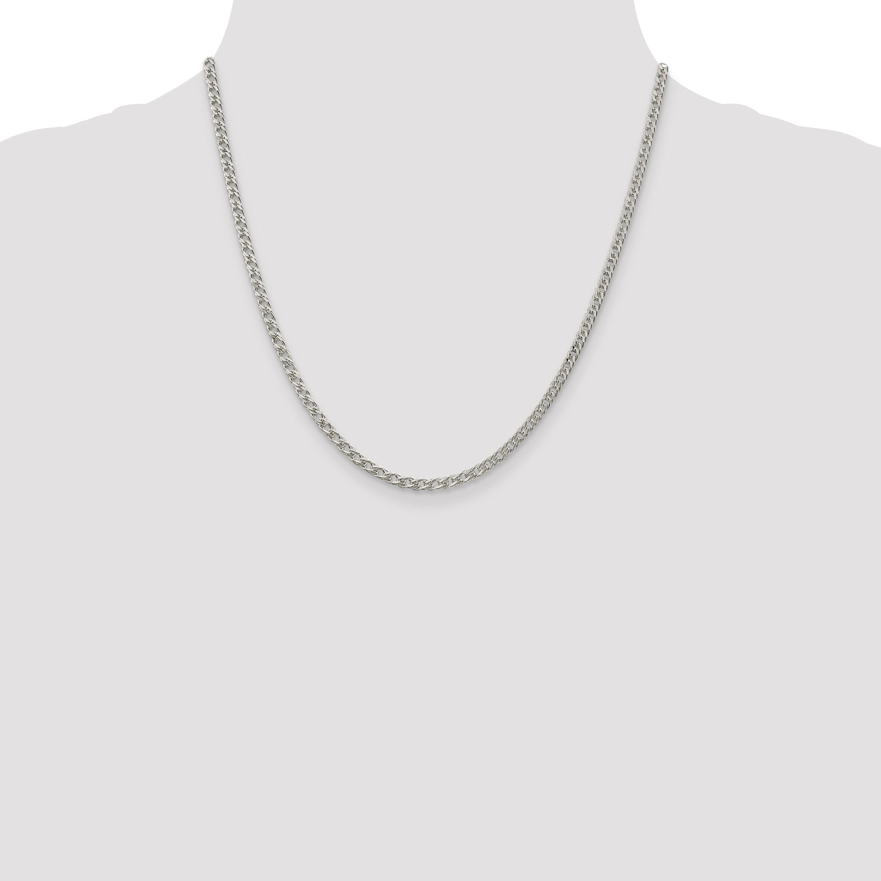 20 Inch Sterling Silver 3.3mm Rambo Chain Necklace