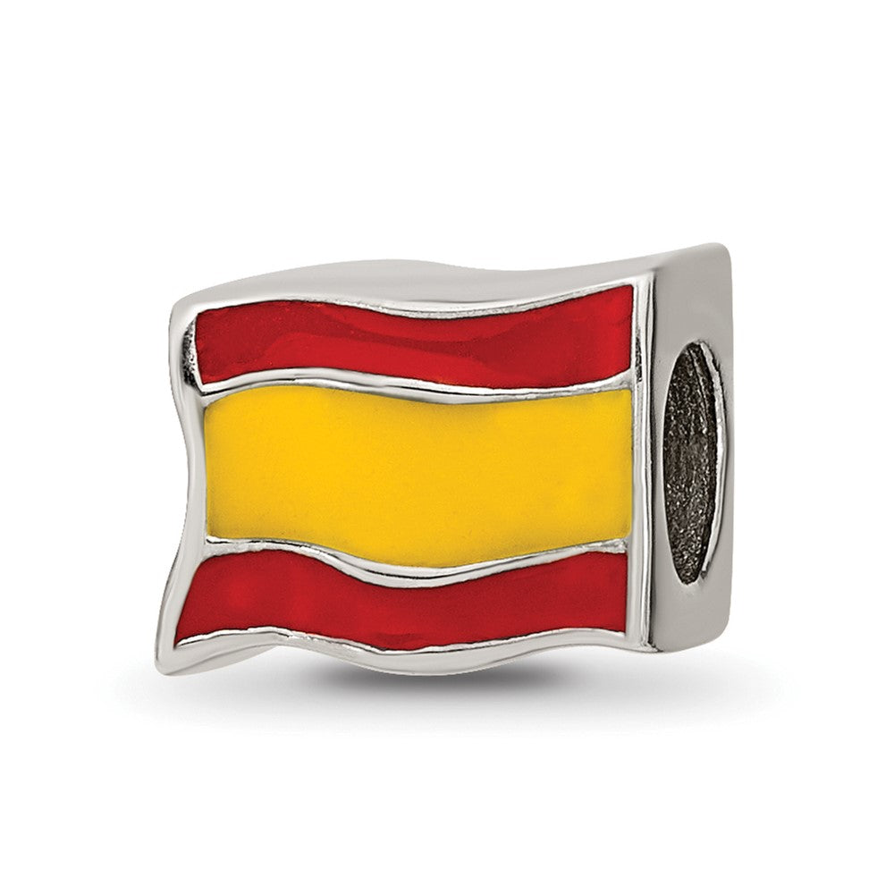 Sterling Silver Reflections Enameled Spanish Flag Bead