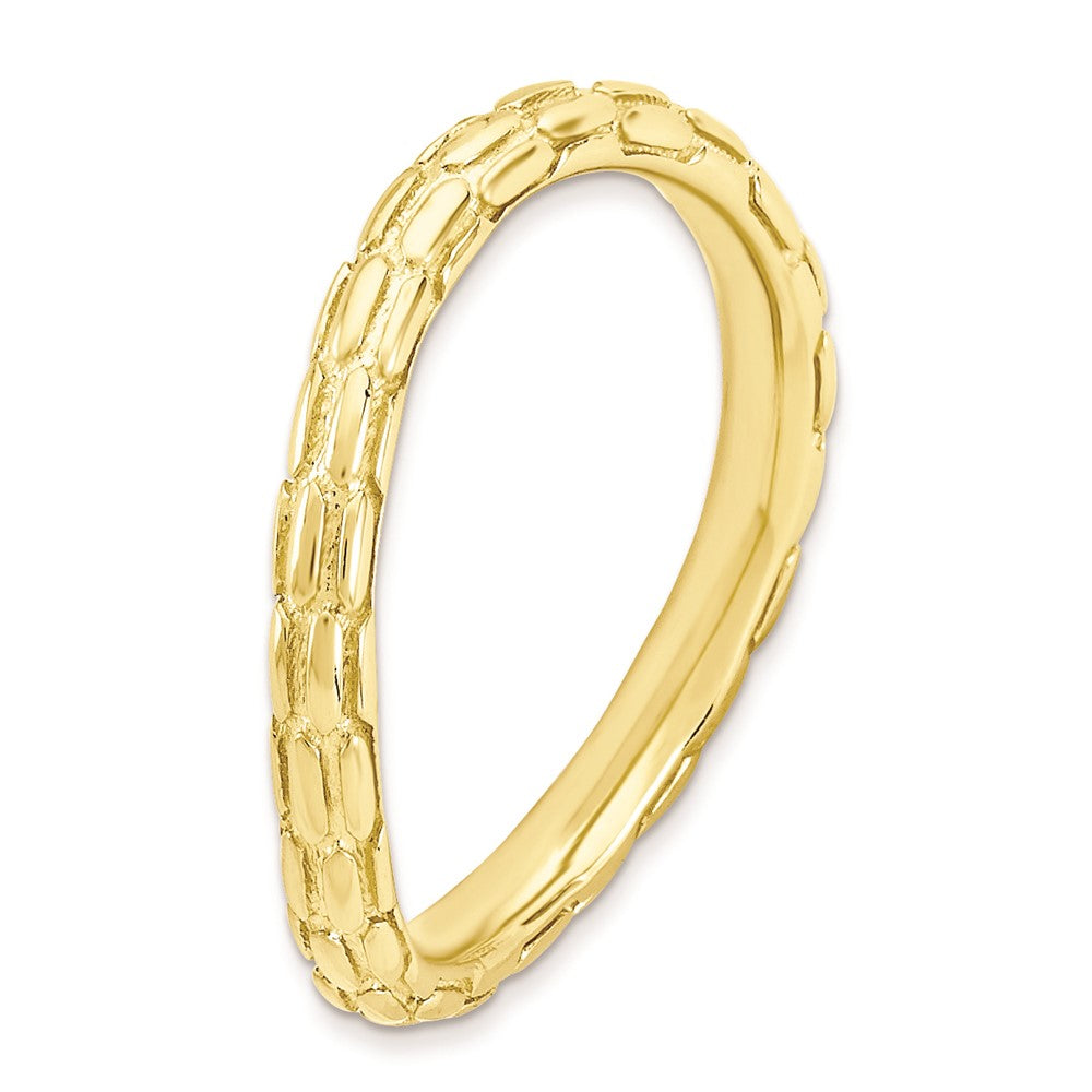 Sterling Silver Stackable Expressions Polished Gold Plate Wave Ring