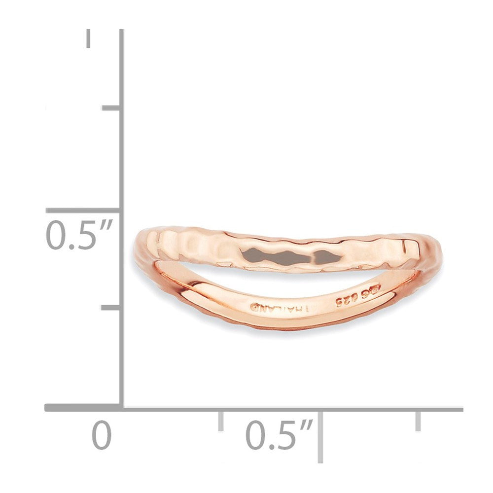 Sterling Silver Stackable Expressions Polished Pink Plate Wave Ring