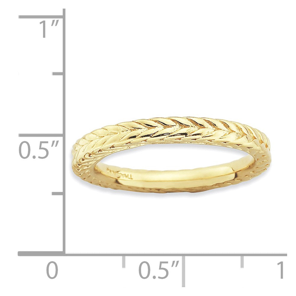 Sterling Silver Stackable Expressions Gold Plated Domed Ring