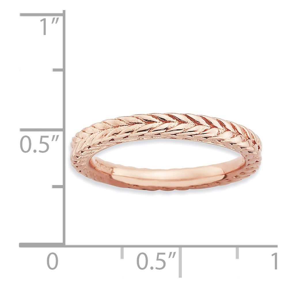 Sterling Silver Stackable Expressions Pink Plated Domed Ring