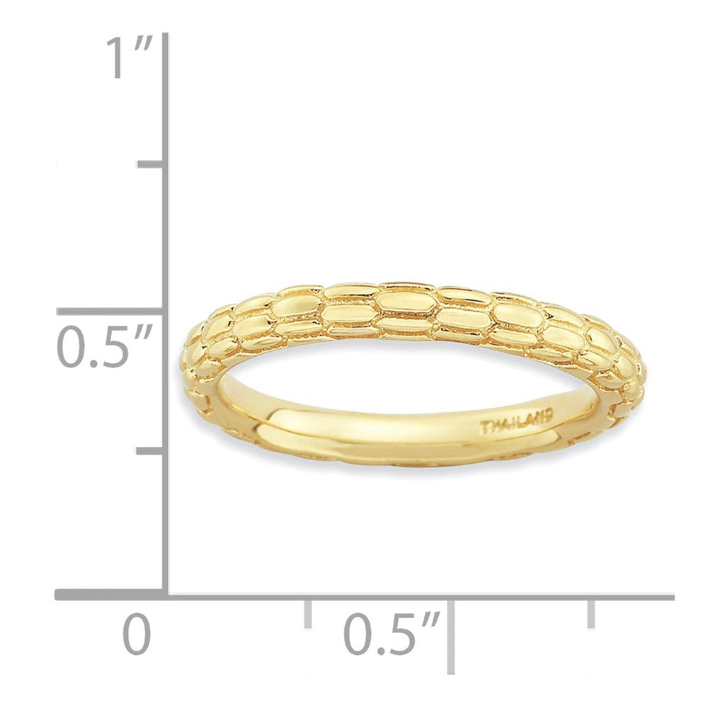 Sterling Silver Stackable Expressions Gold Plated Domed Ring