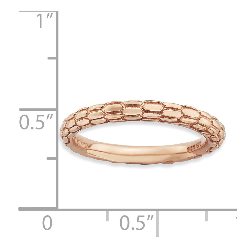 Sterling Silver Stackable Expressions Pink Plated Domed Ring