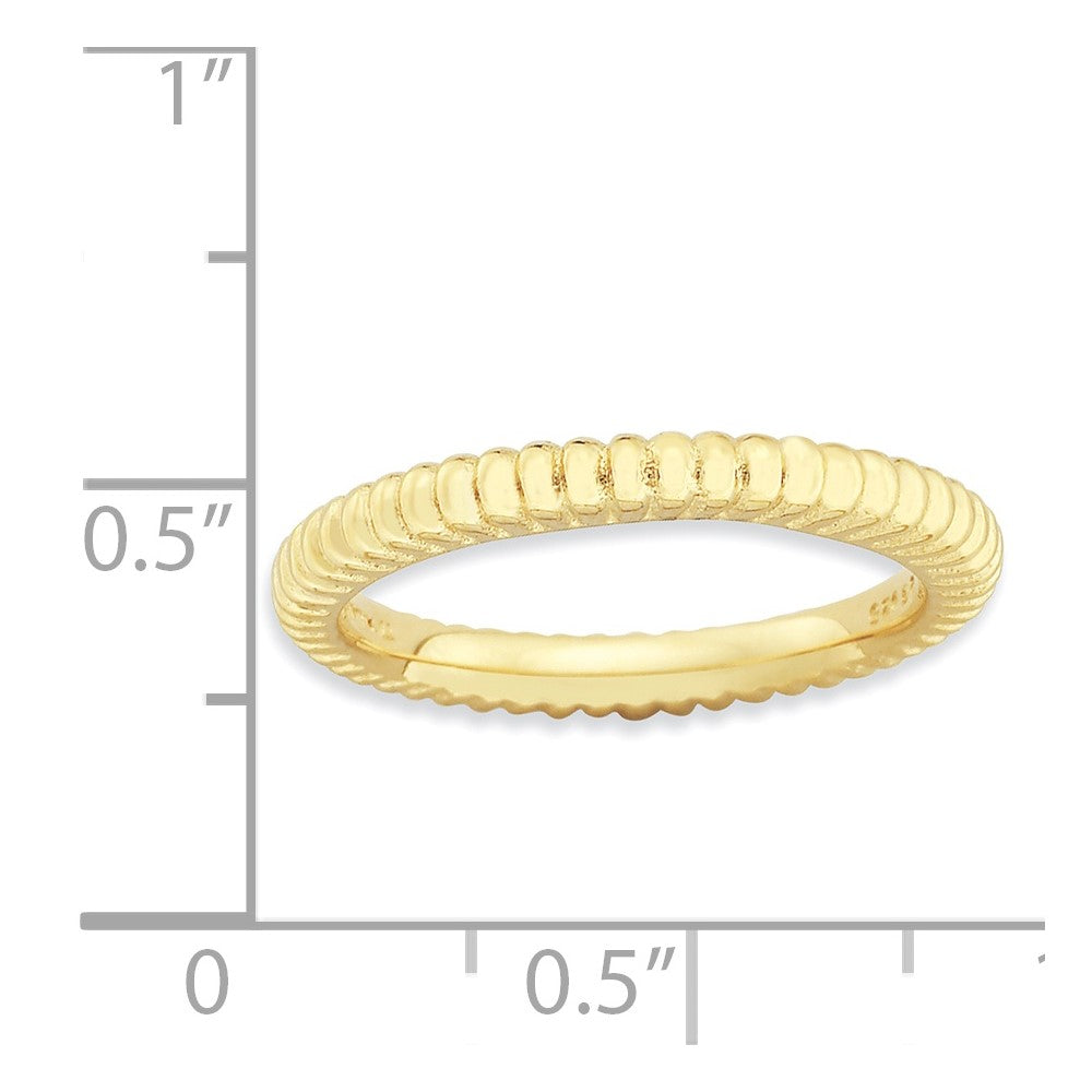 Sterling Silver Stackable Expressions Gold Plated Domed Ring