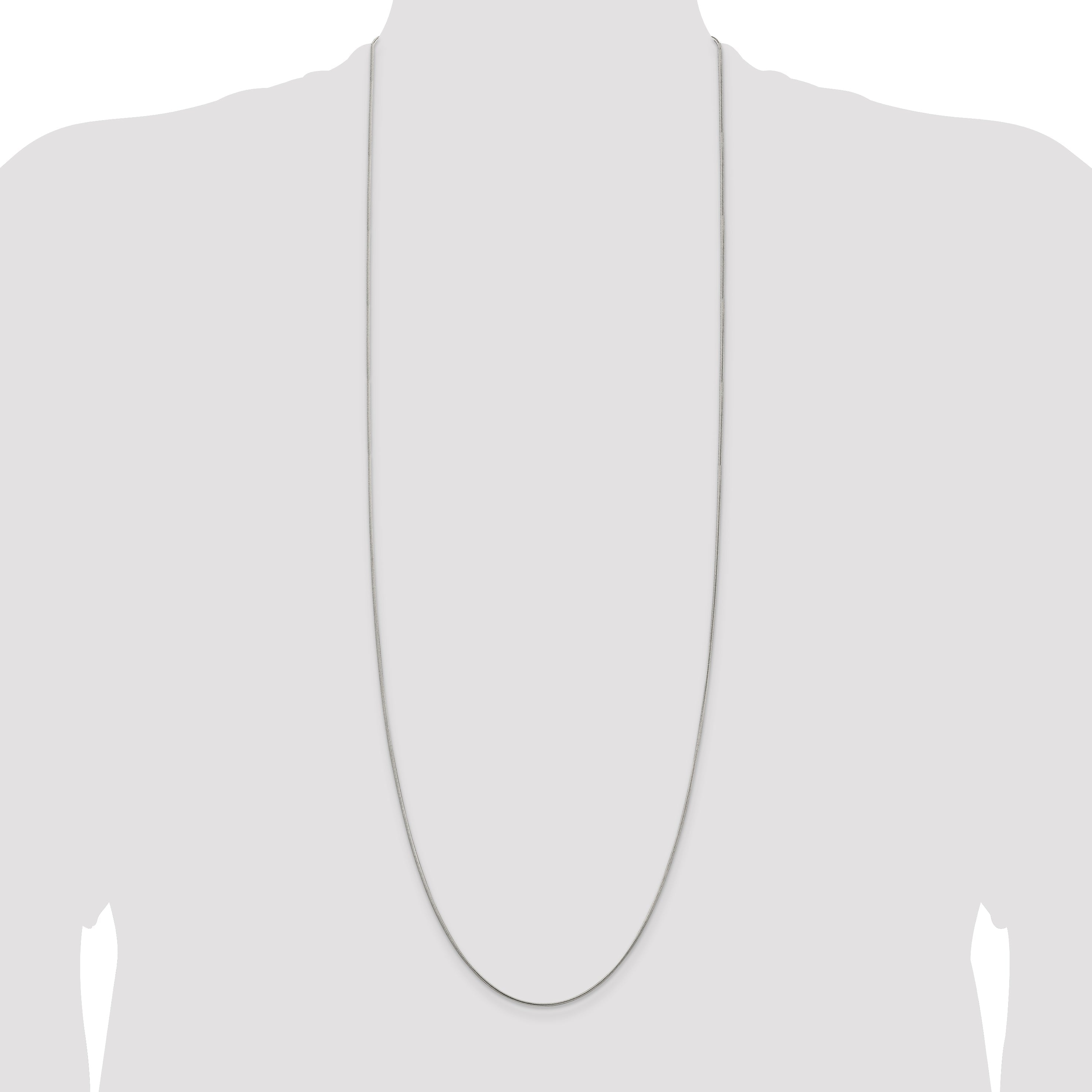 36 Inch Sterling Silver 1mm Snake Chain Necklace