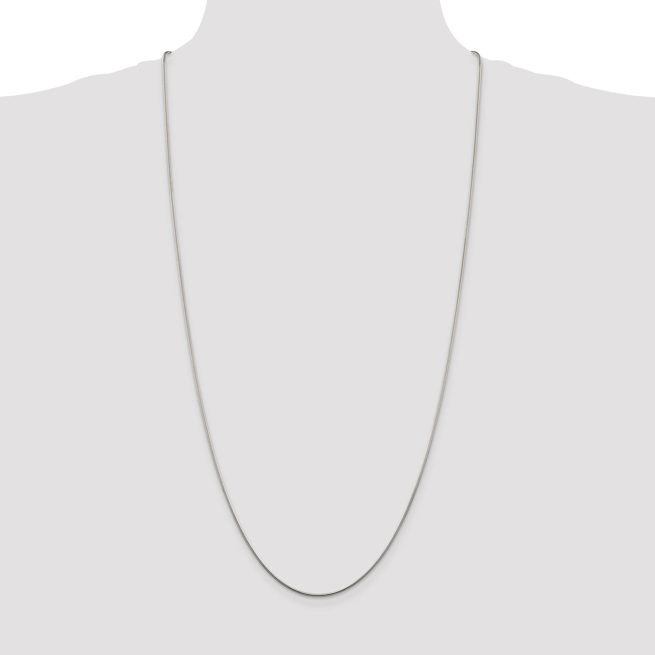 30 Inch Sterling Silver 1.25mm Snake Chain Necklace