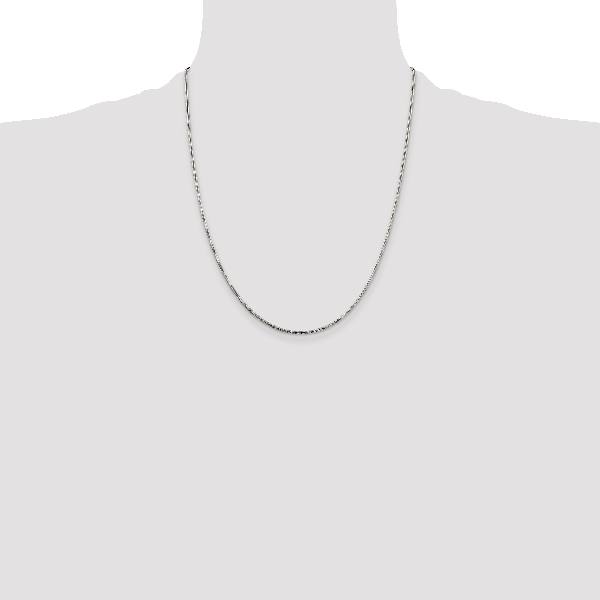 22 Inch Sterling Silver 1.5mm Snake Chain Necklace