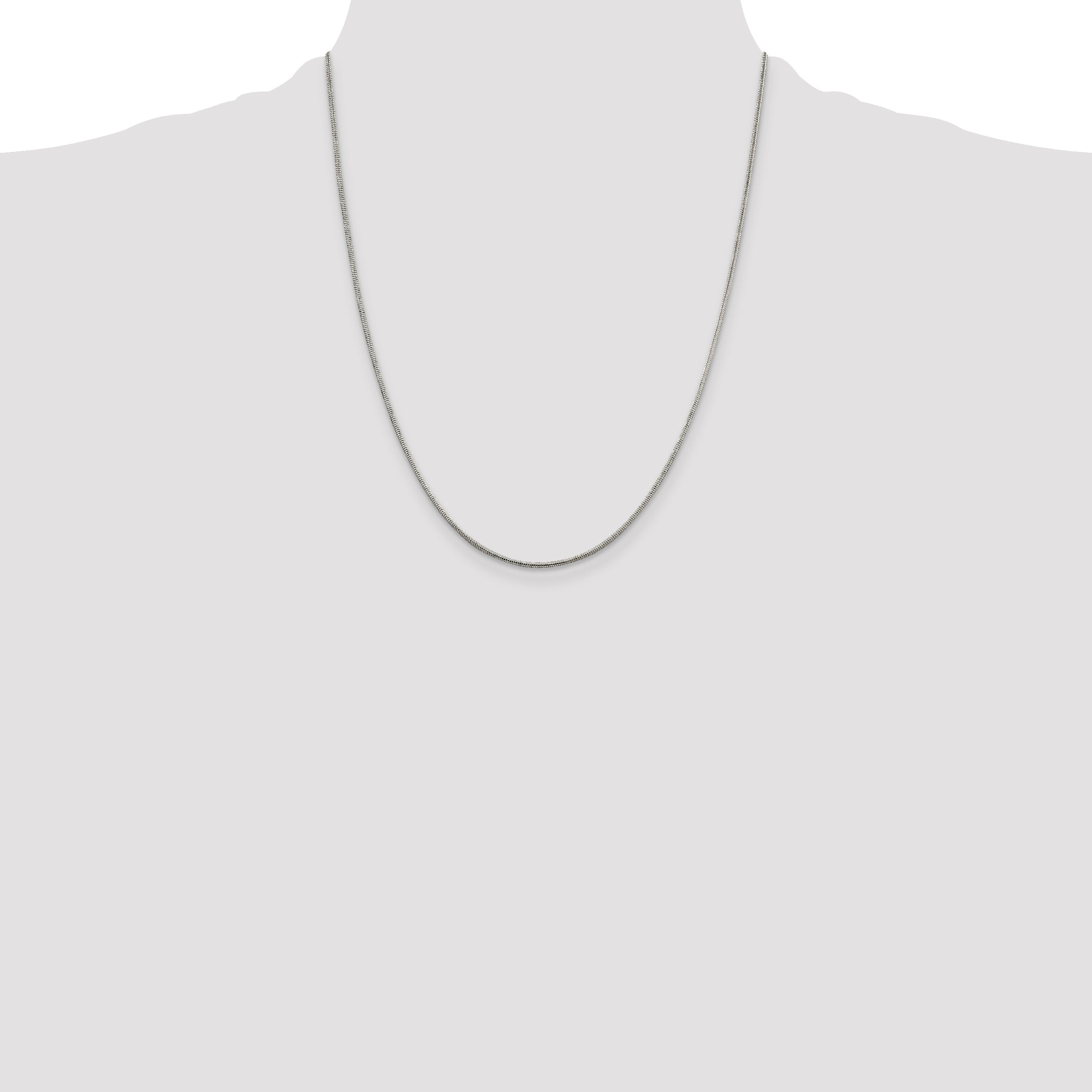 22 Inch Sterling Silver 1.2mm Round Snake Chain Necklace