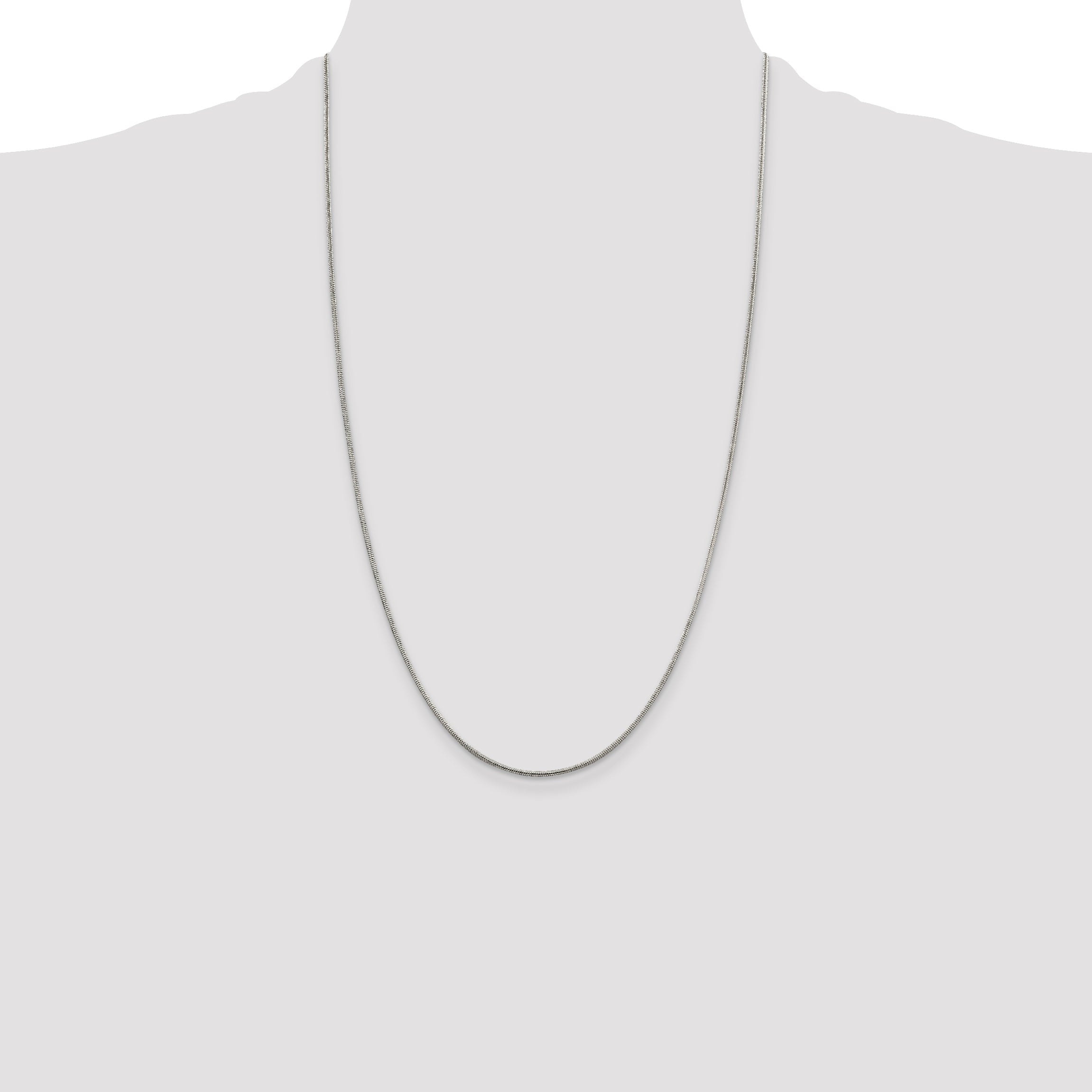 26 Inch Sterling Silver 1.5mm Round Snake Chain Necklace