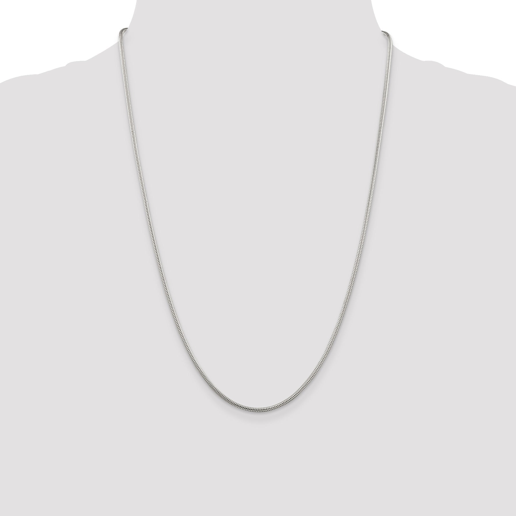 24 Inch Sterling Silver 1.6mm Round Snake Chain Necklace