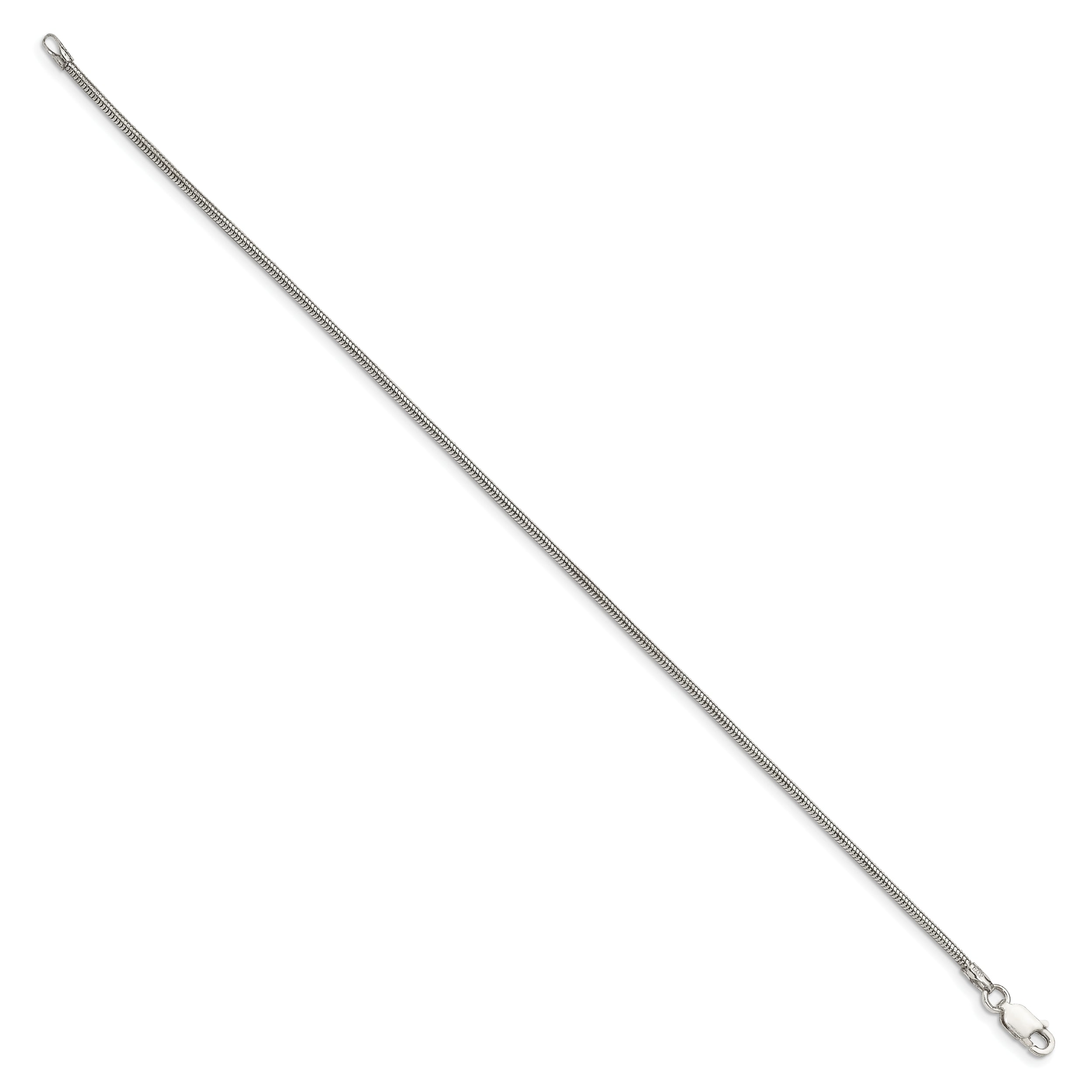 8 Inch Sterling Silver 1.6mm Round Snake Chain Bracelet