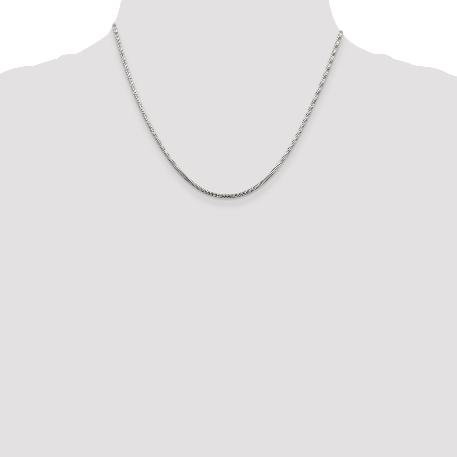 18 Inch Sterling Silver 2mm Round Snake Chain Necklace