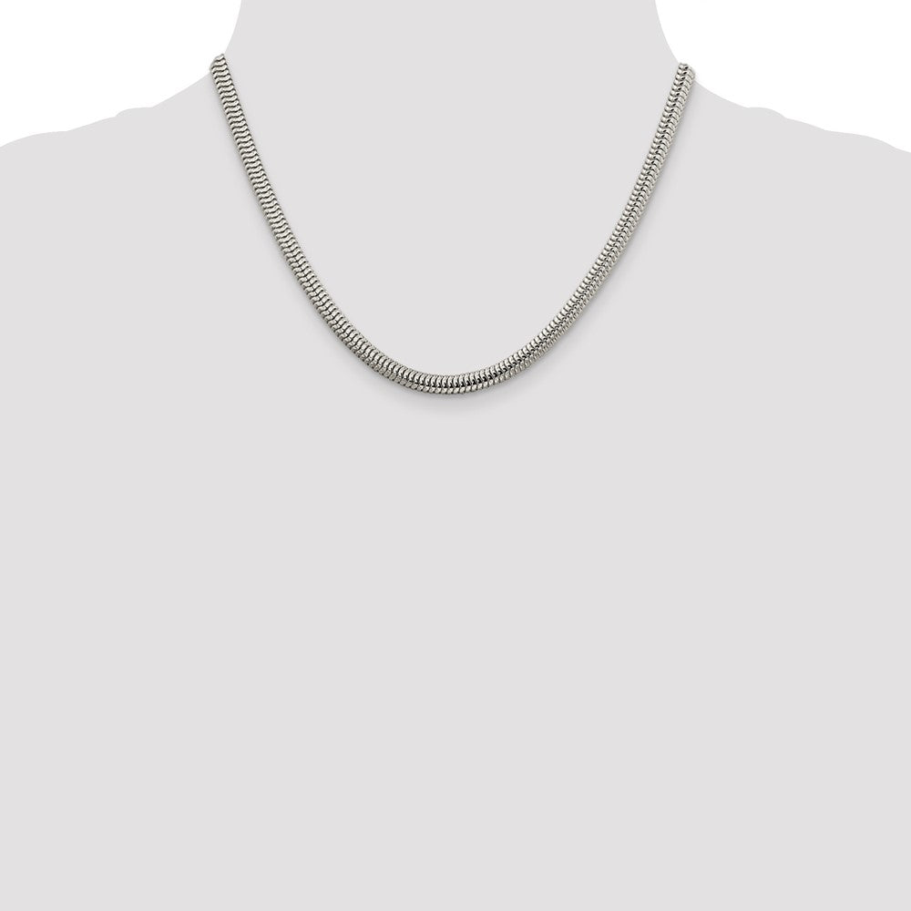 18 Inch Sterling Silver 5mm Round Snake Chain Necklace
