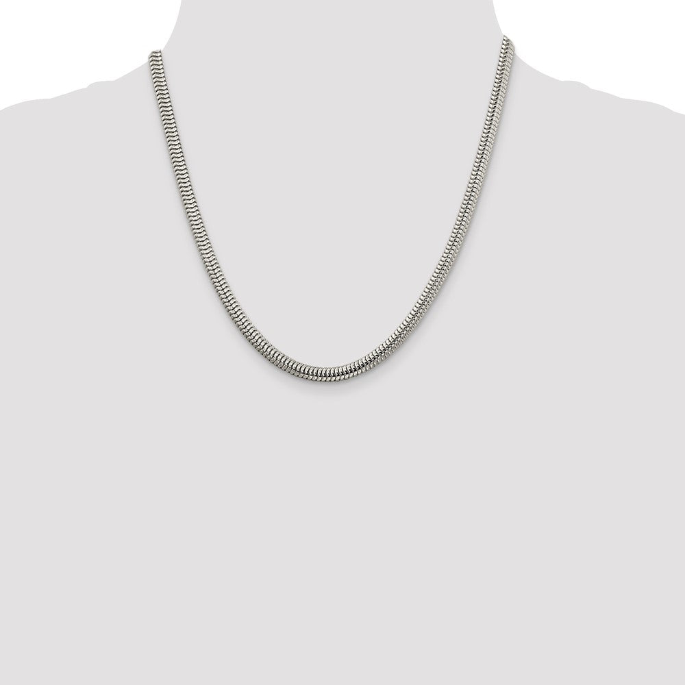 20 Inch Sterling Silver 5mm Round Snake Chain Necklace