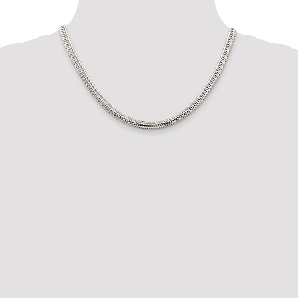 18 Inch Sterling Silver 6mm Round Snake Chain Necklace