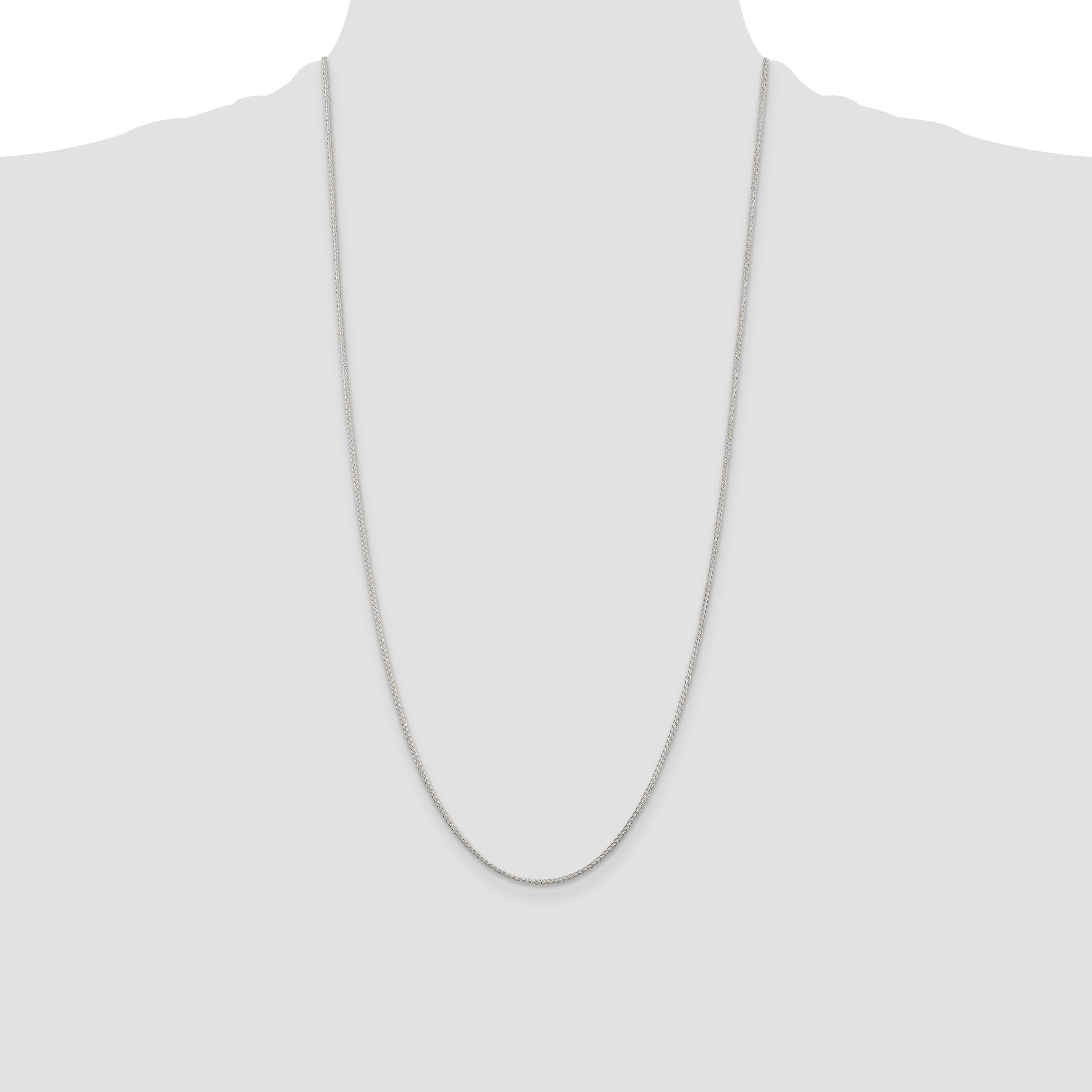 28 Inch Sterling Silver 1.25mm Round Spiga Chain Necklace